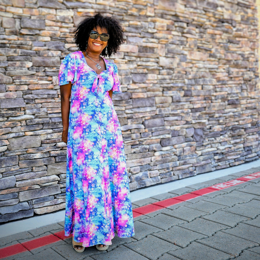 Rainbow Iridescent Bubbles Vintage Dress