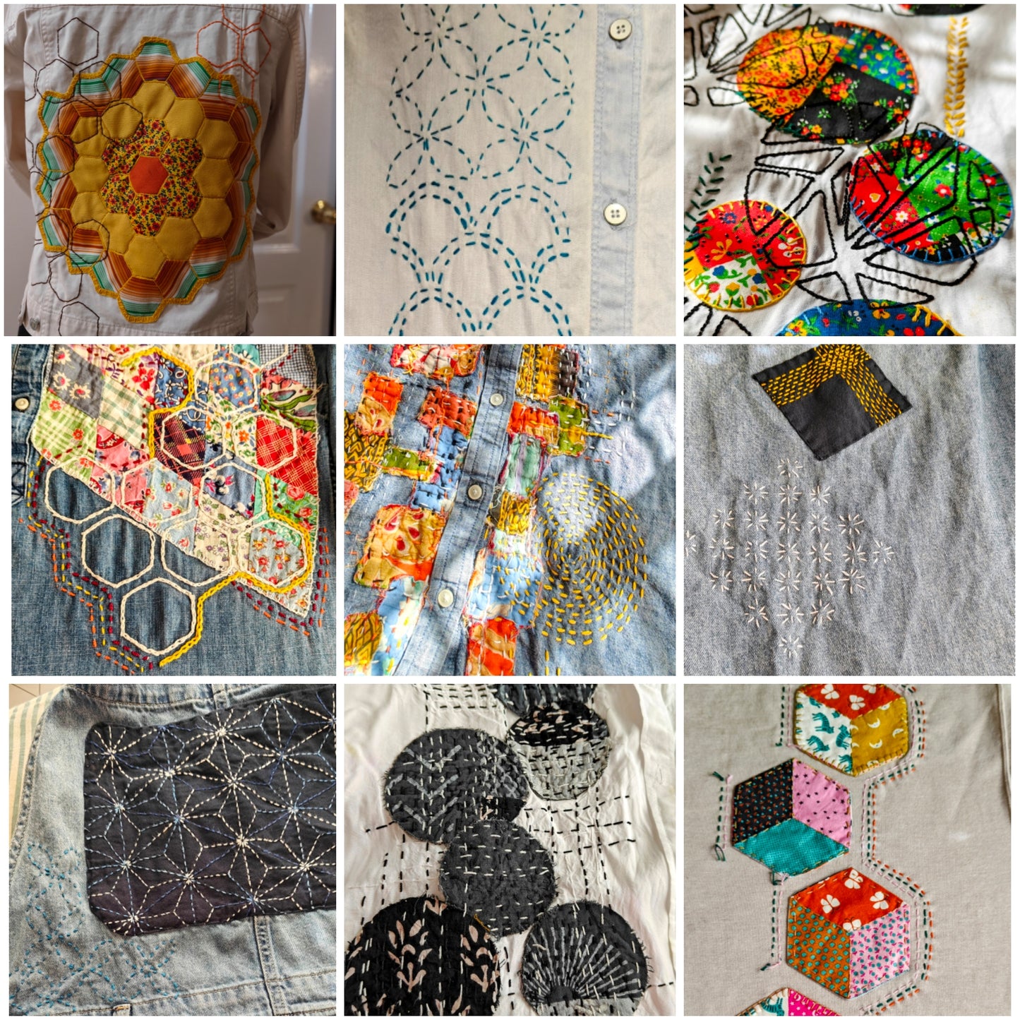 Felt stencils for Sashiko and Visible Mending