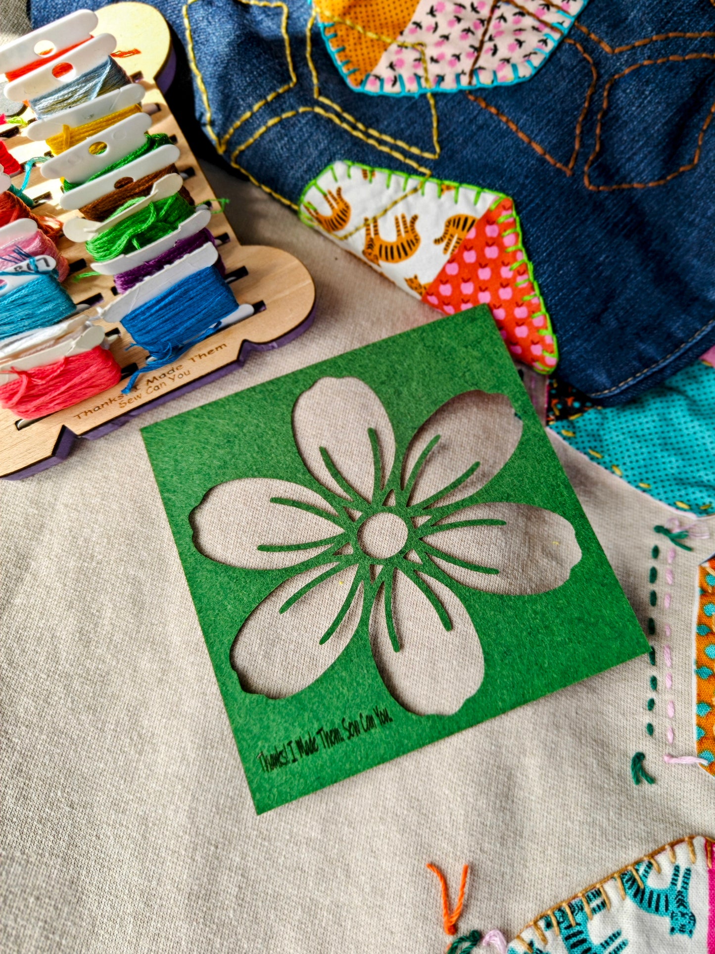Felt stencils for Sashiko and Visible Mending