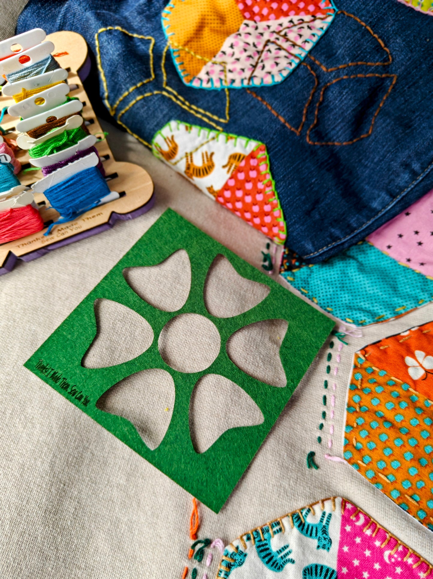 Felt stencils for Sashiko and Visible Mending