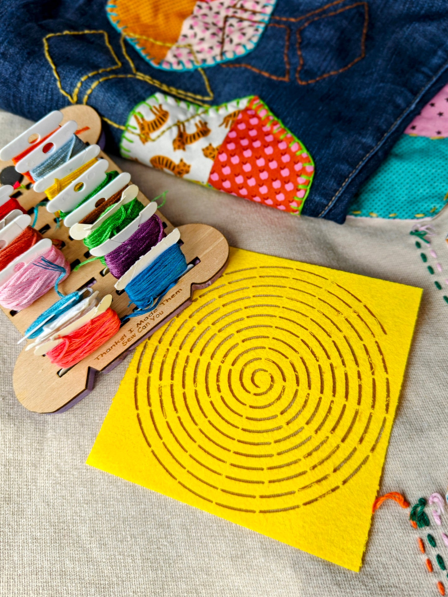 Felt stencils for Sashiko and Visible Mending