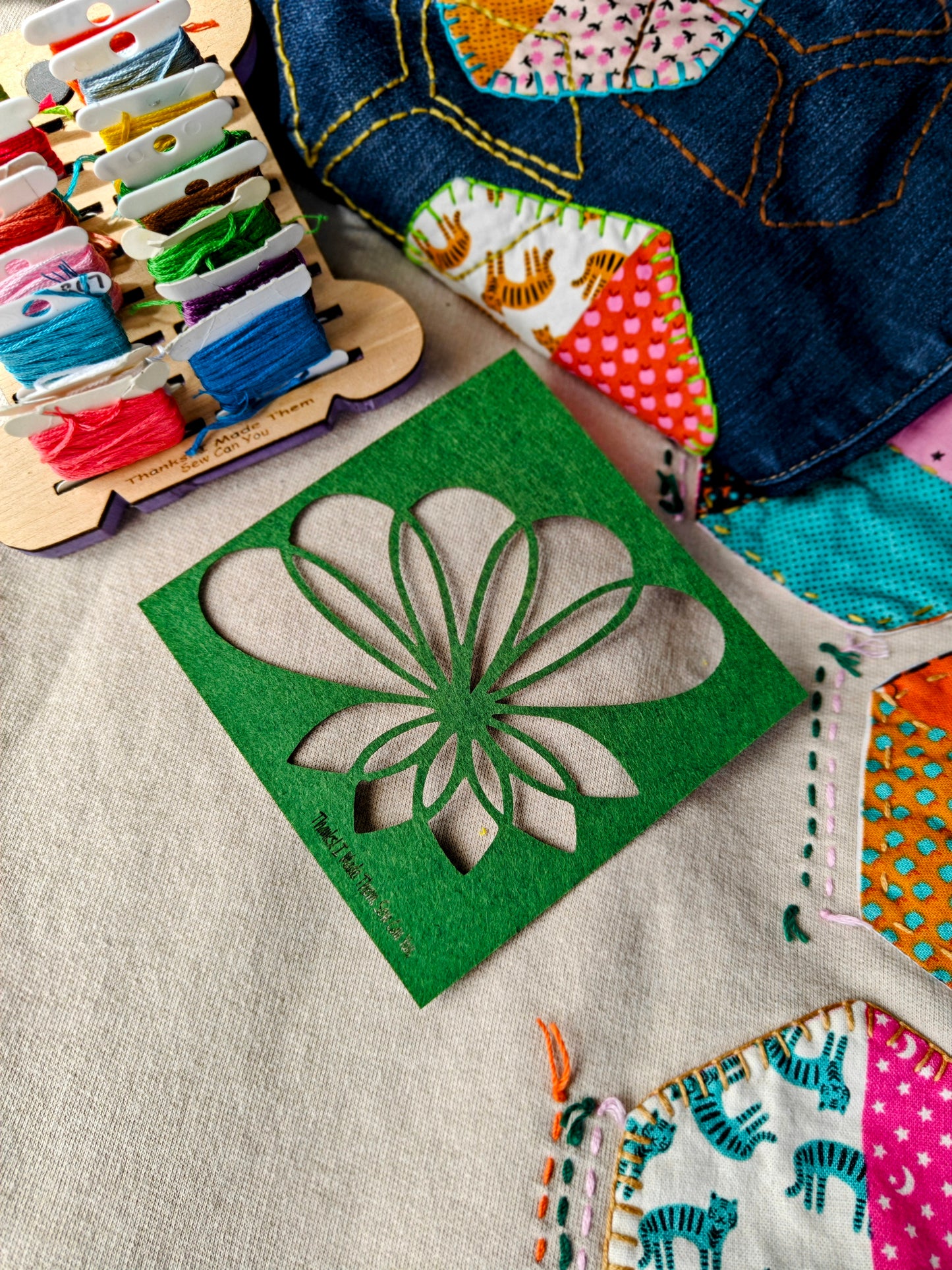 Felt stencils for Sashiko and Visible Mending