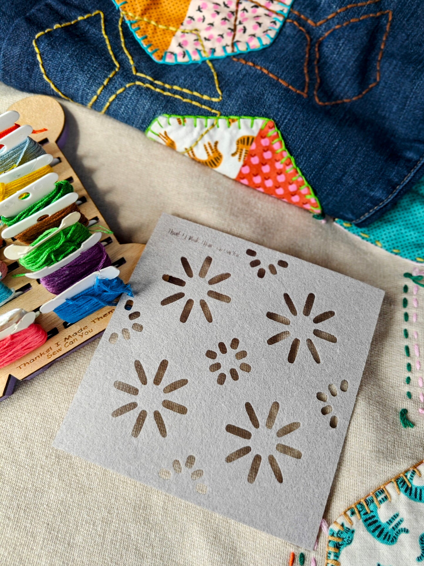 Felt stencils for Sashiko and Visible Mending