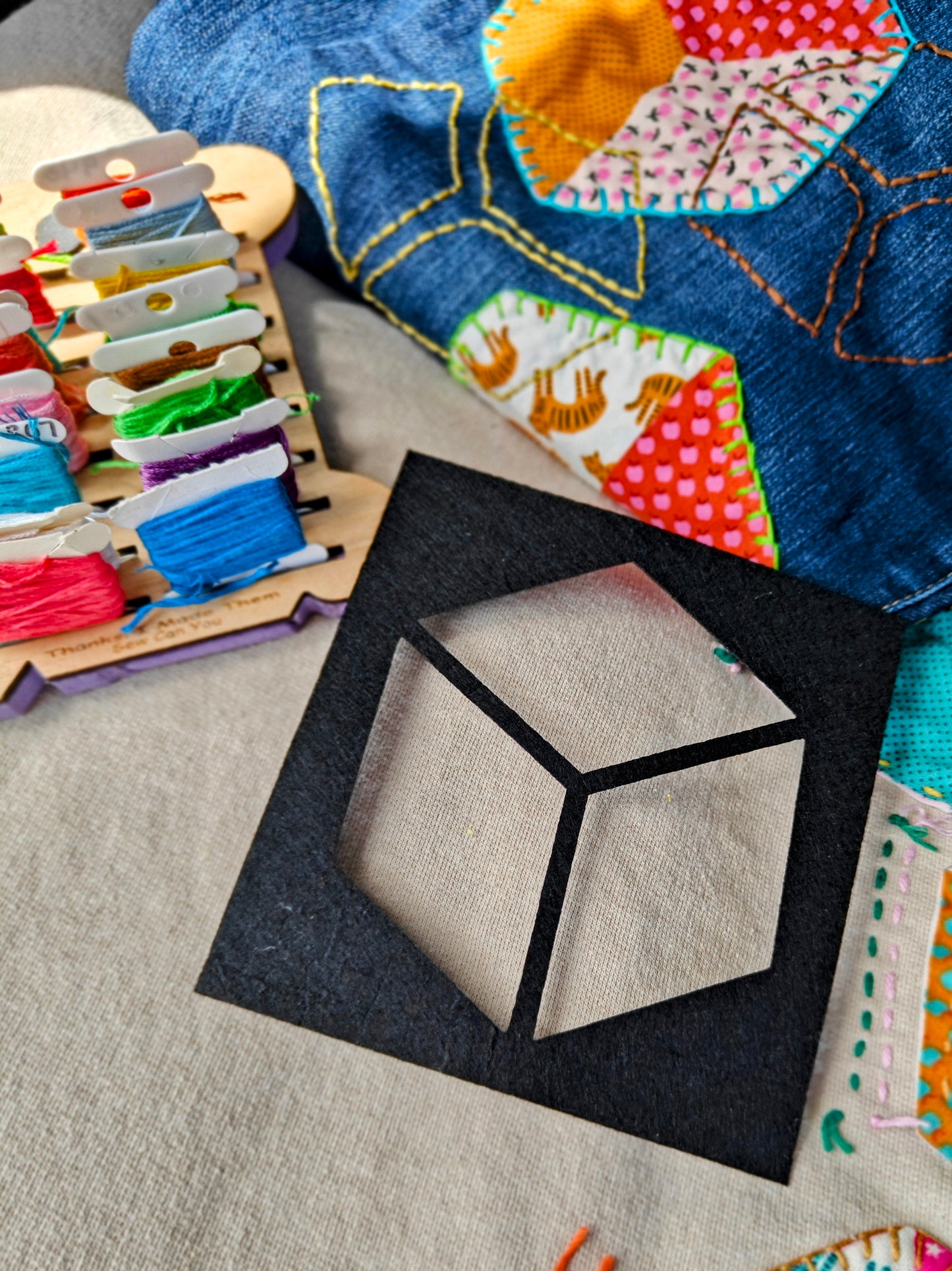 Felt stencils for Sashiko and Visible Mending
