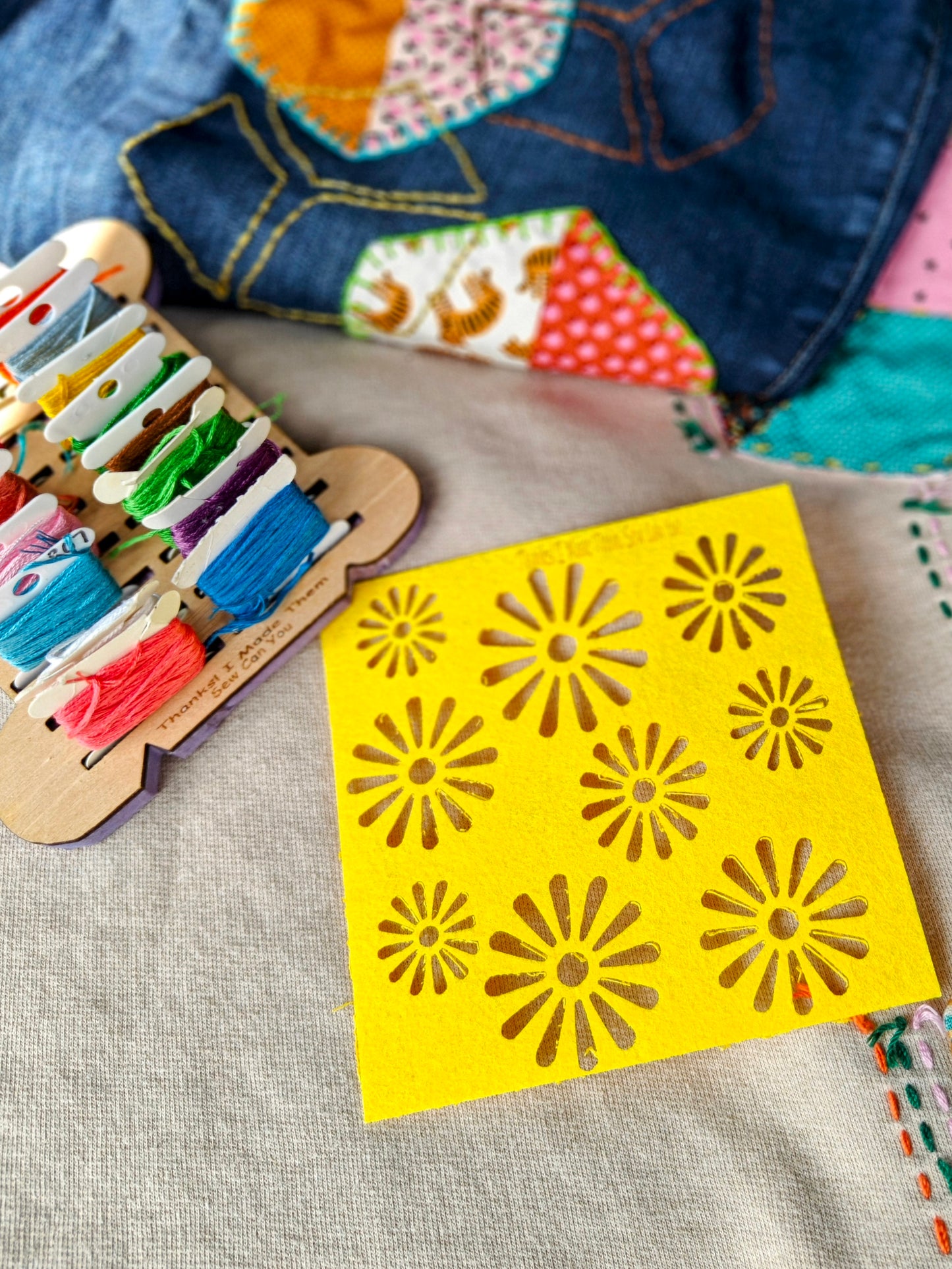 Felt stencils for Sashiko and Visible Mending