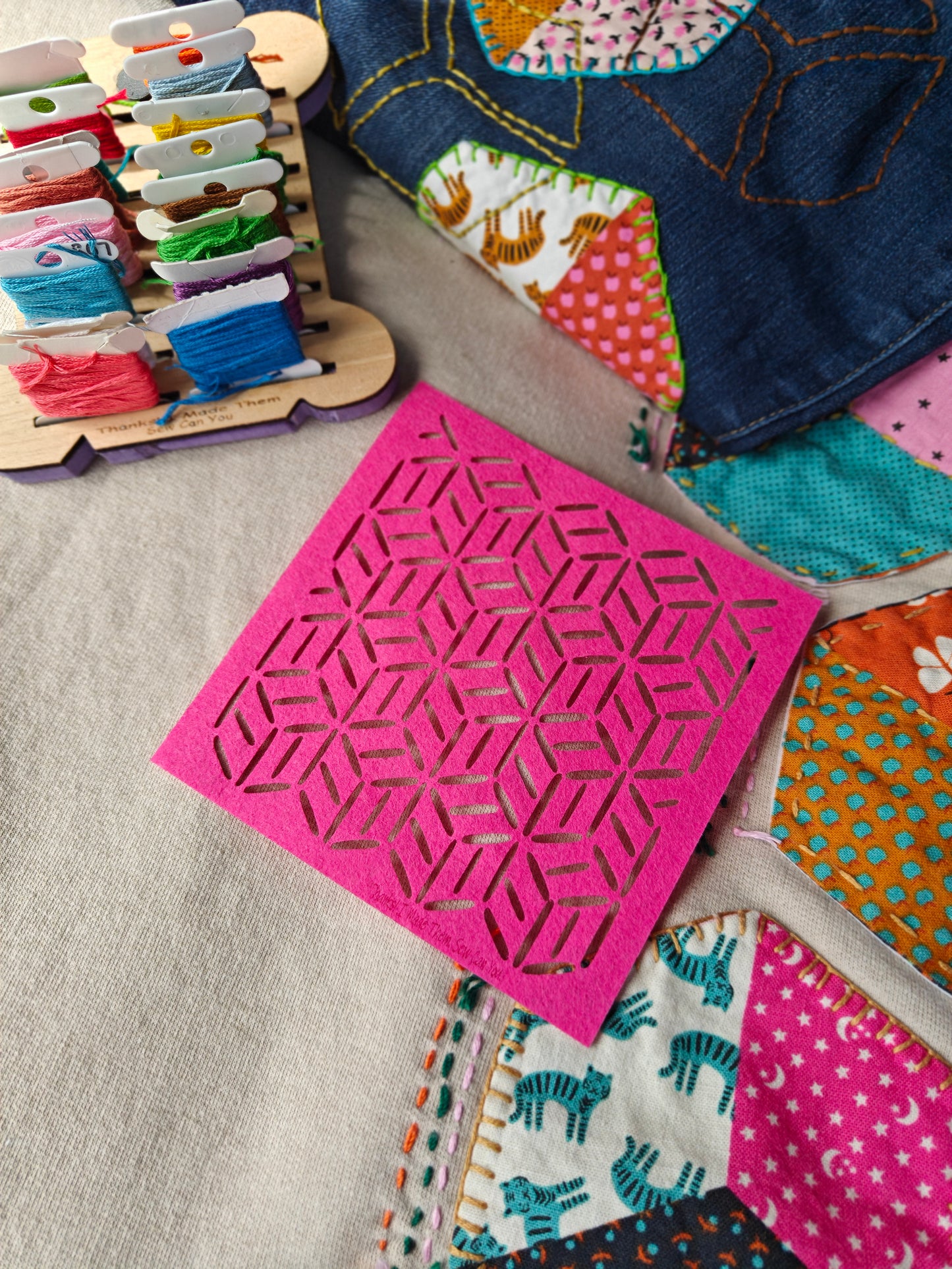Felt stencils for Sashiko and Visible Mending