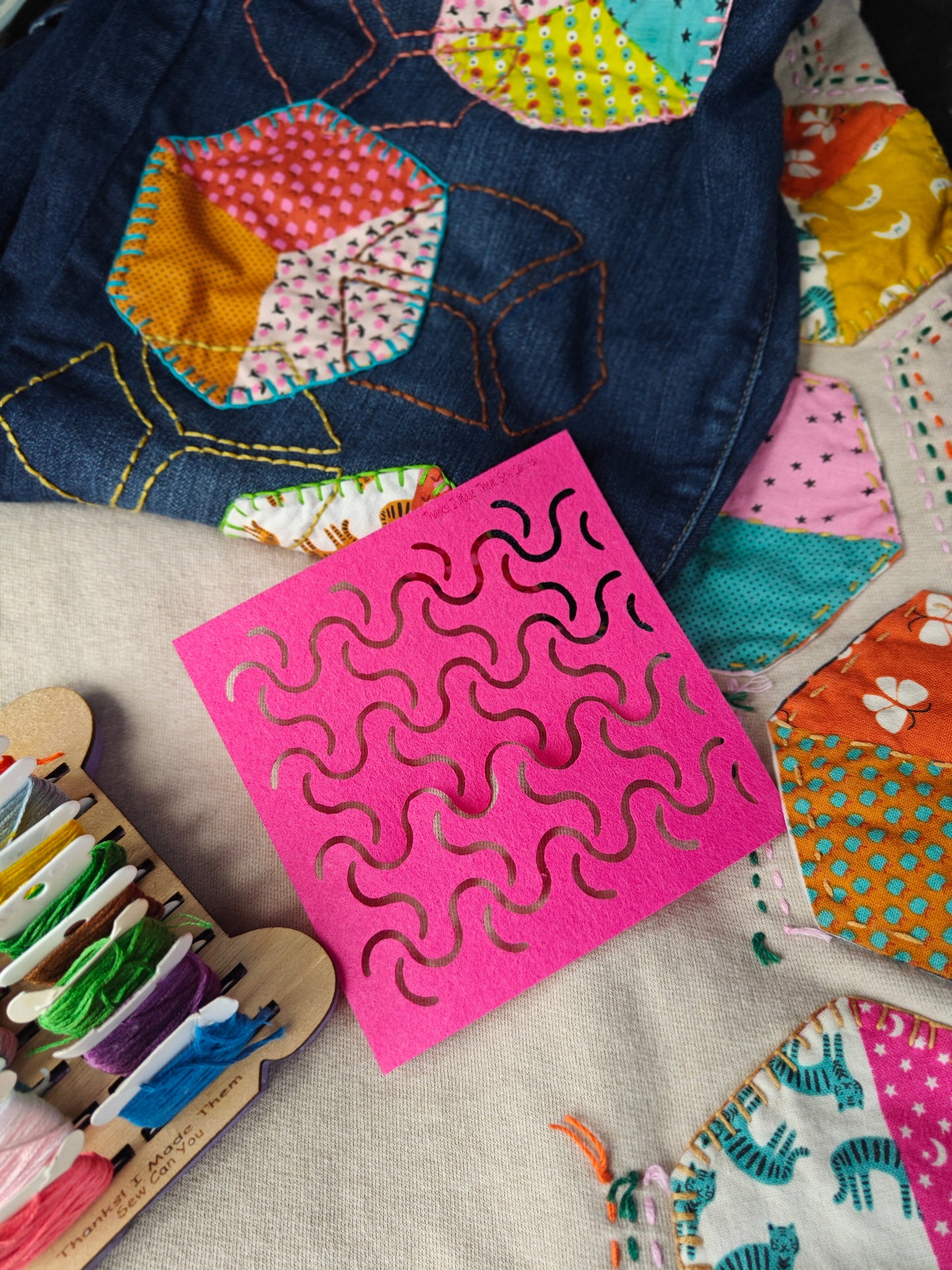 Felt stencils for Sashiko and Visible Mending