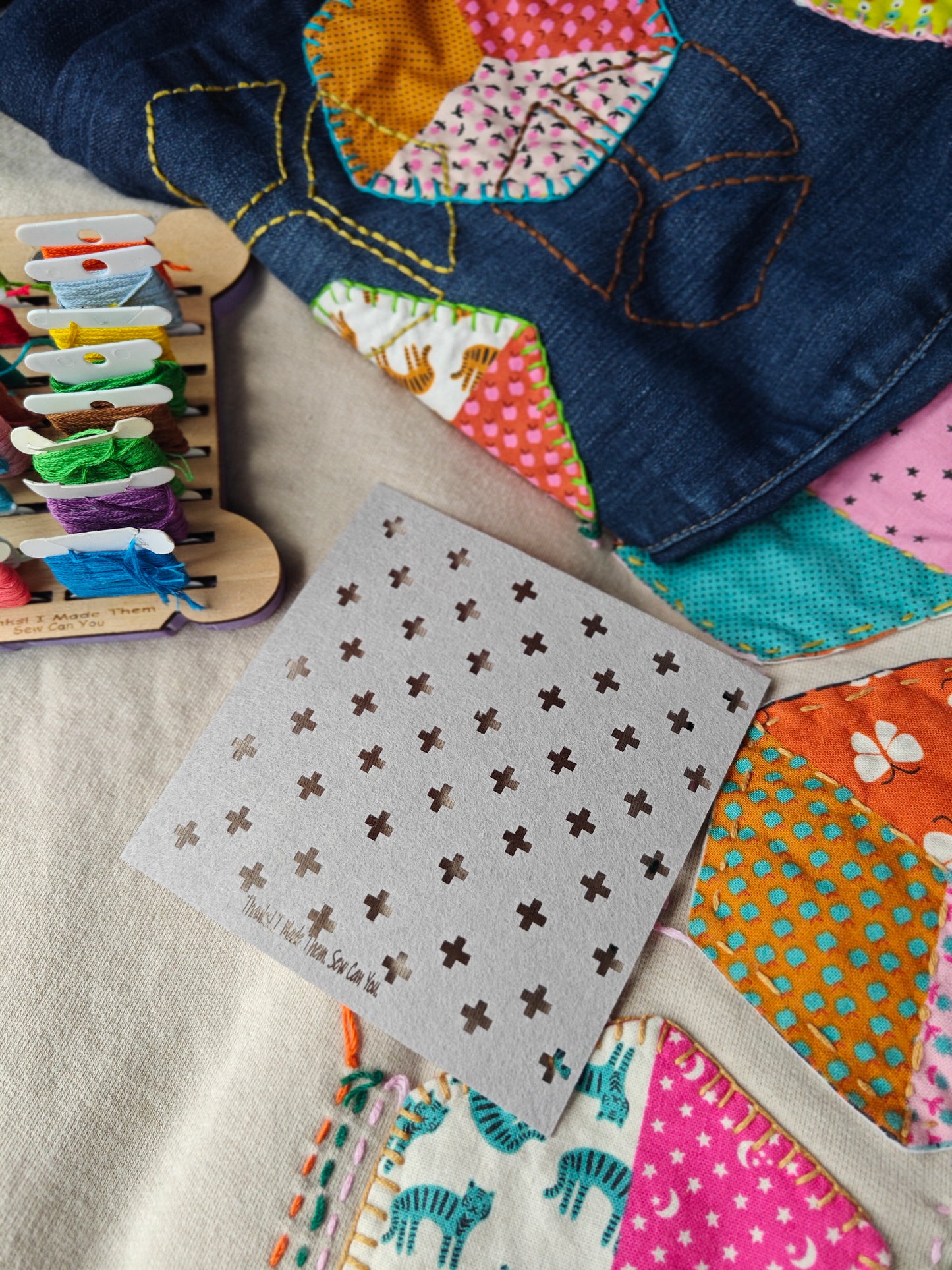 Felt stencils for Sashiko and Visible Mending