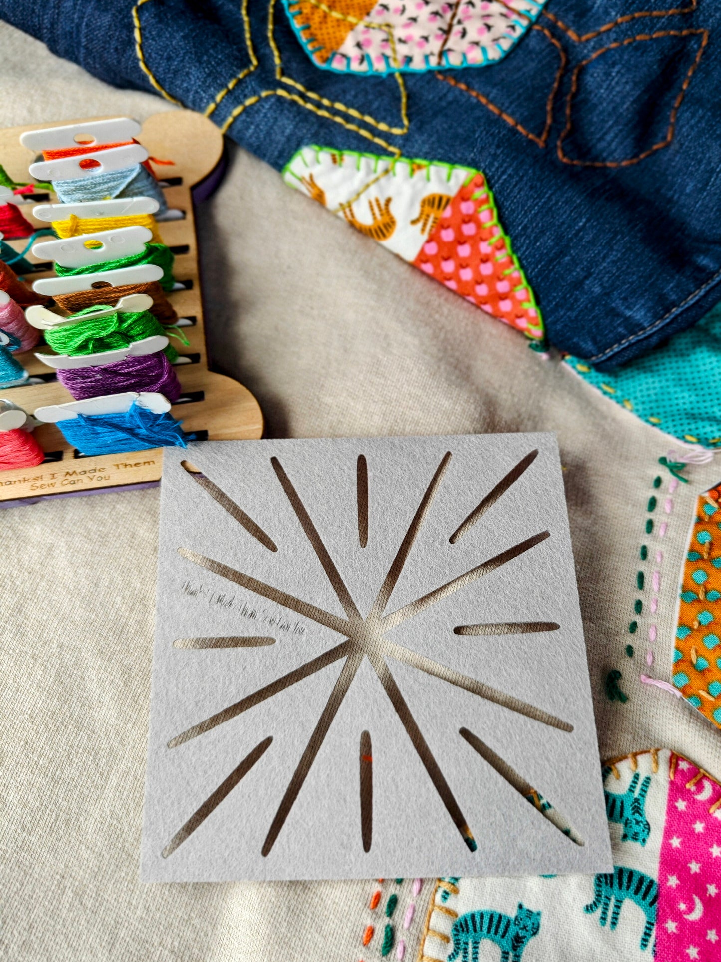 Felt stencils for Sashiko and Visible Mending