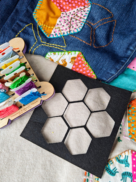 Felt stencils for Sashiko and Visible Mending