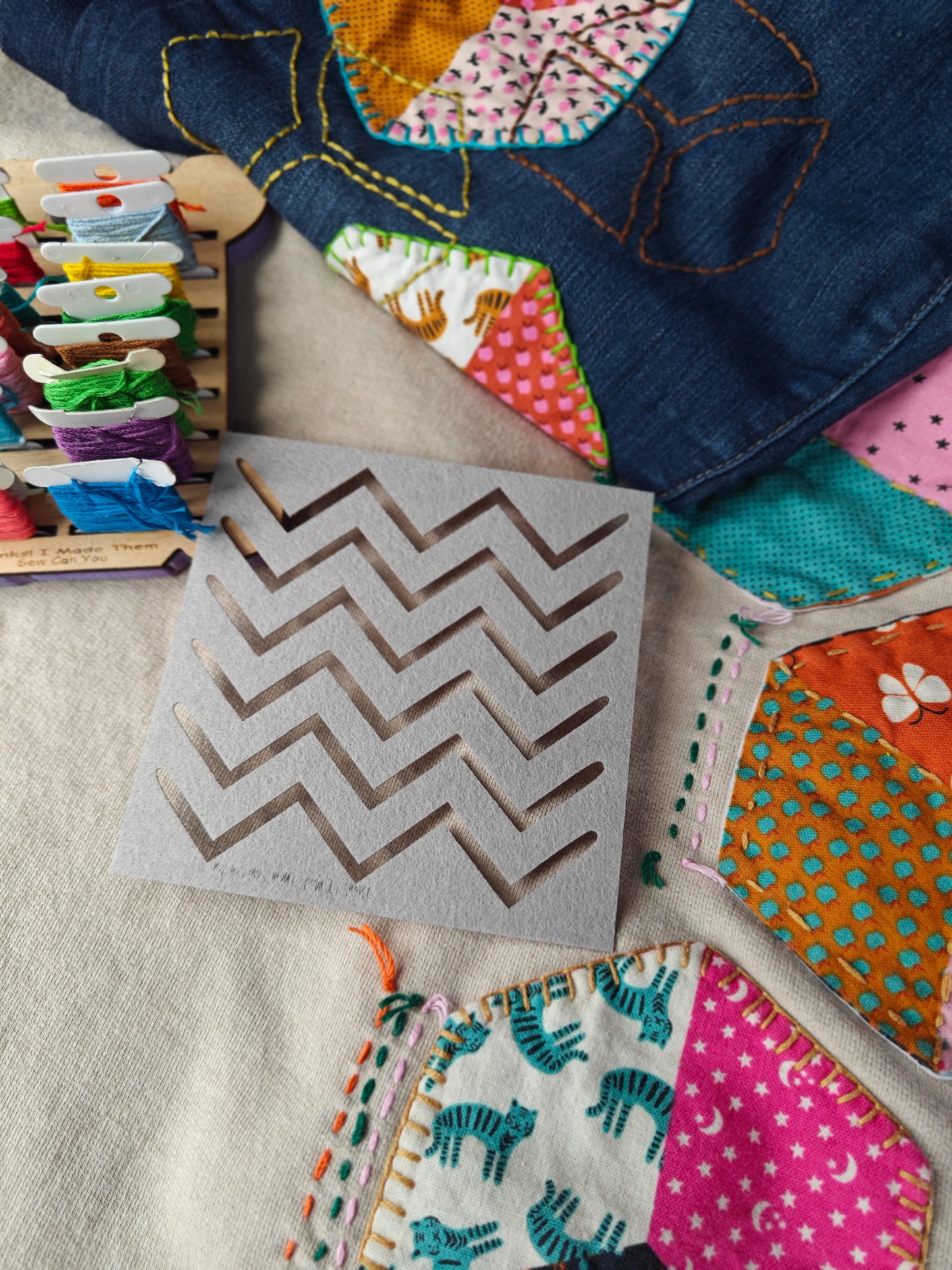 Felt stencils for Sashiko and Visible Mending