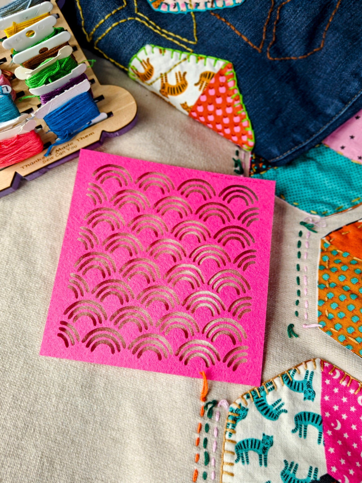 Felt stencils for Sashiko and Visible Mending