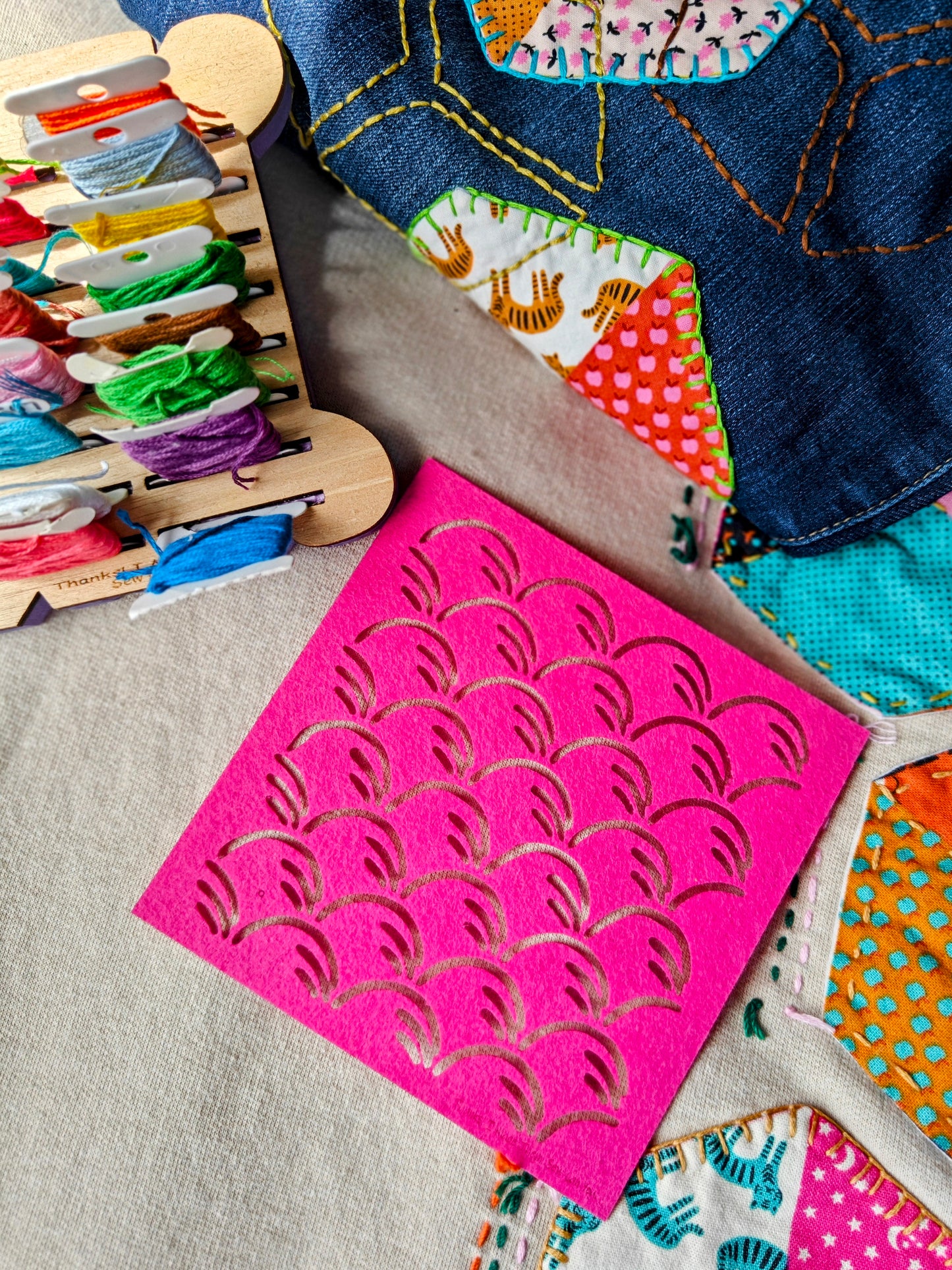 Felt stencils for Sashiko and Visible Mending