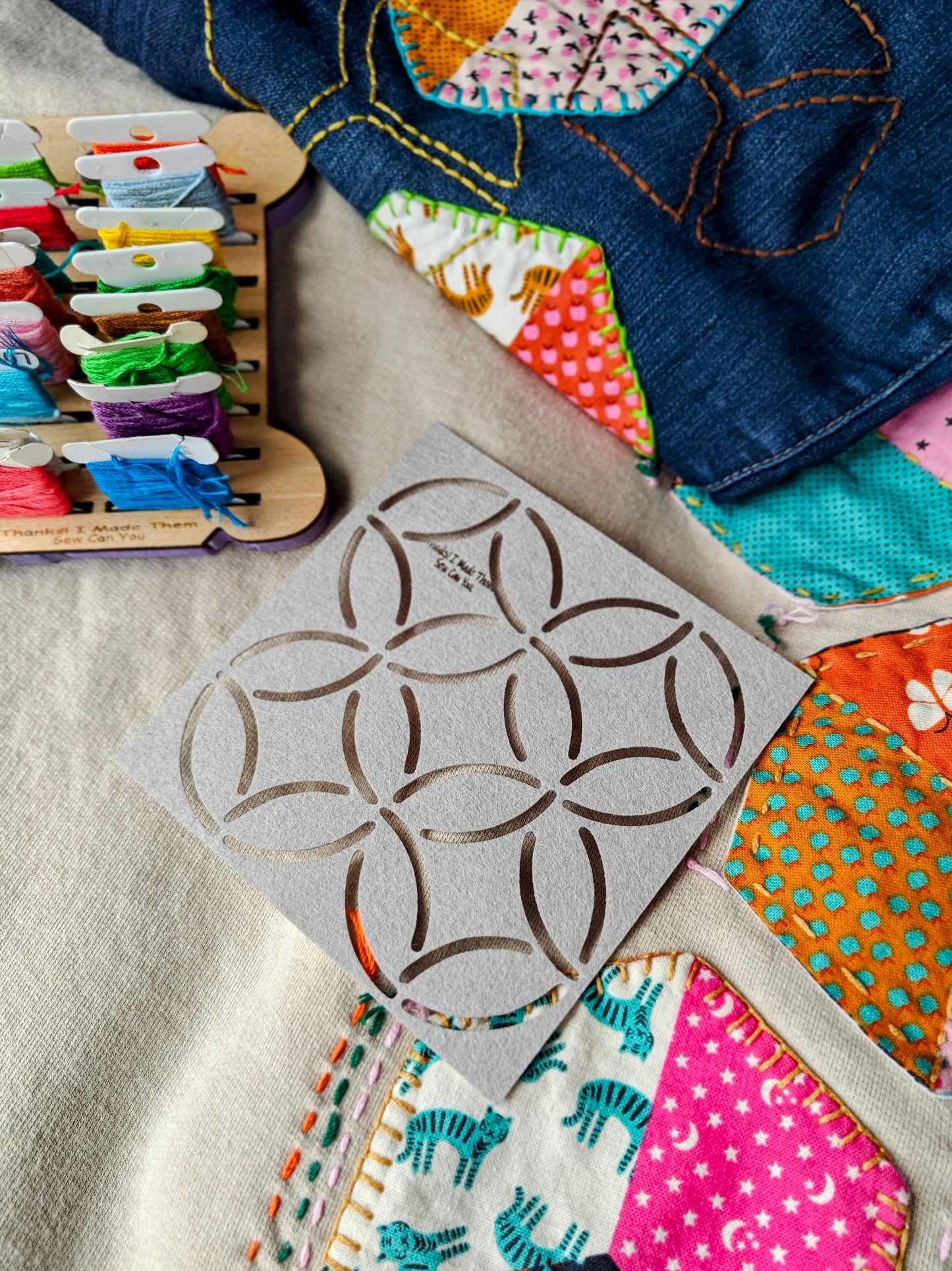 Felt stencils for Sashiko and Visible Mending