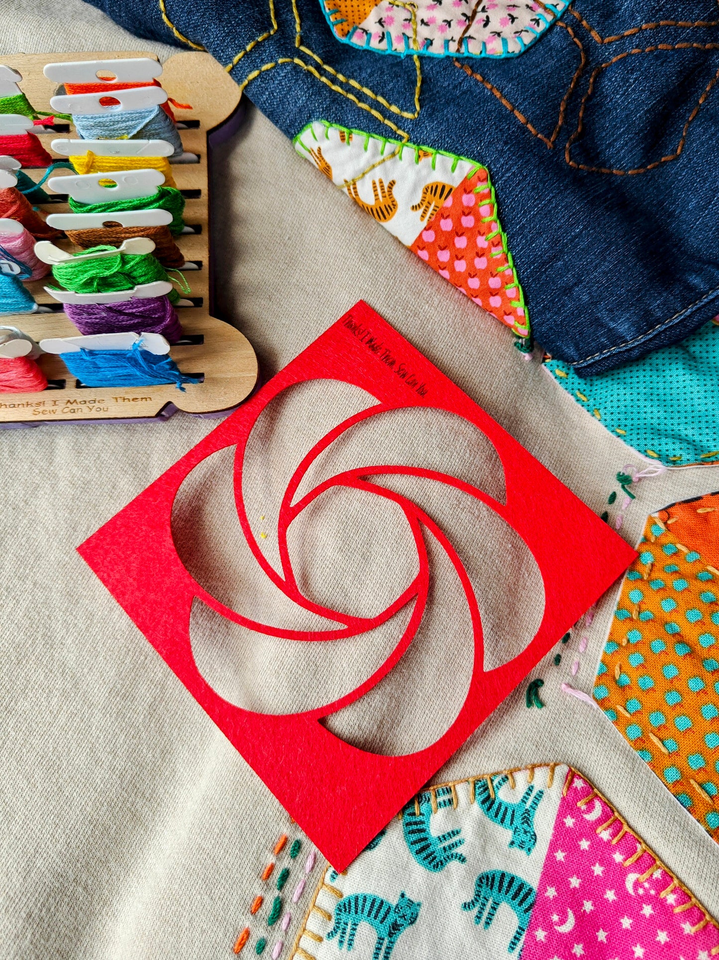 Felt stencils for Sashiko and Visible Mending