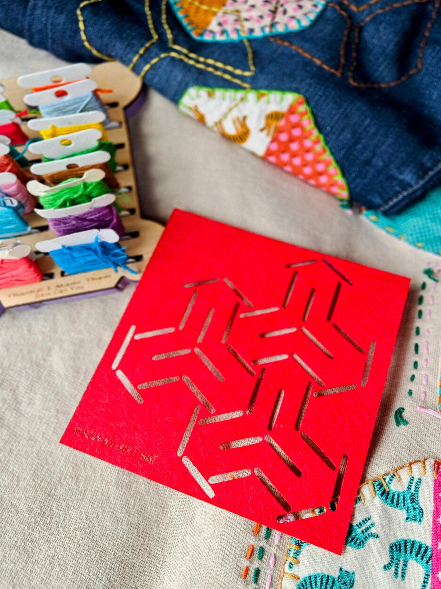 Felt stencils for Sashiko and Visible Mending