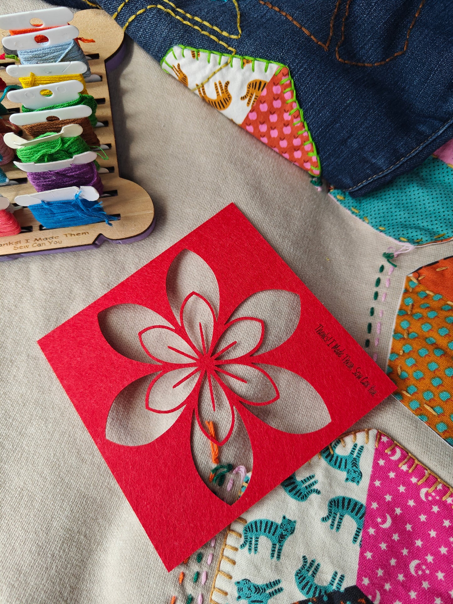 Felt stencils for Sashiko and Visible Mending