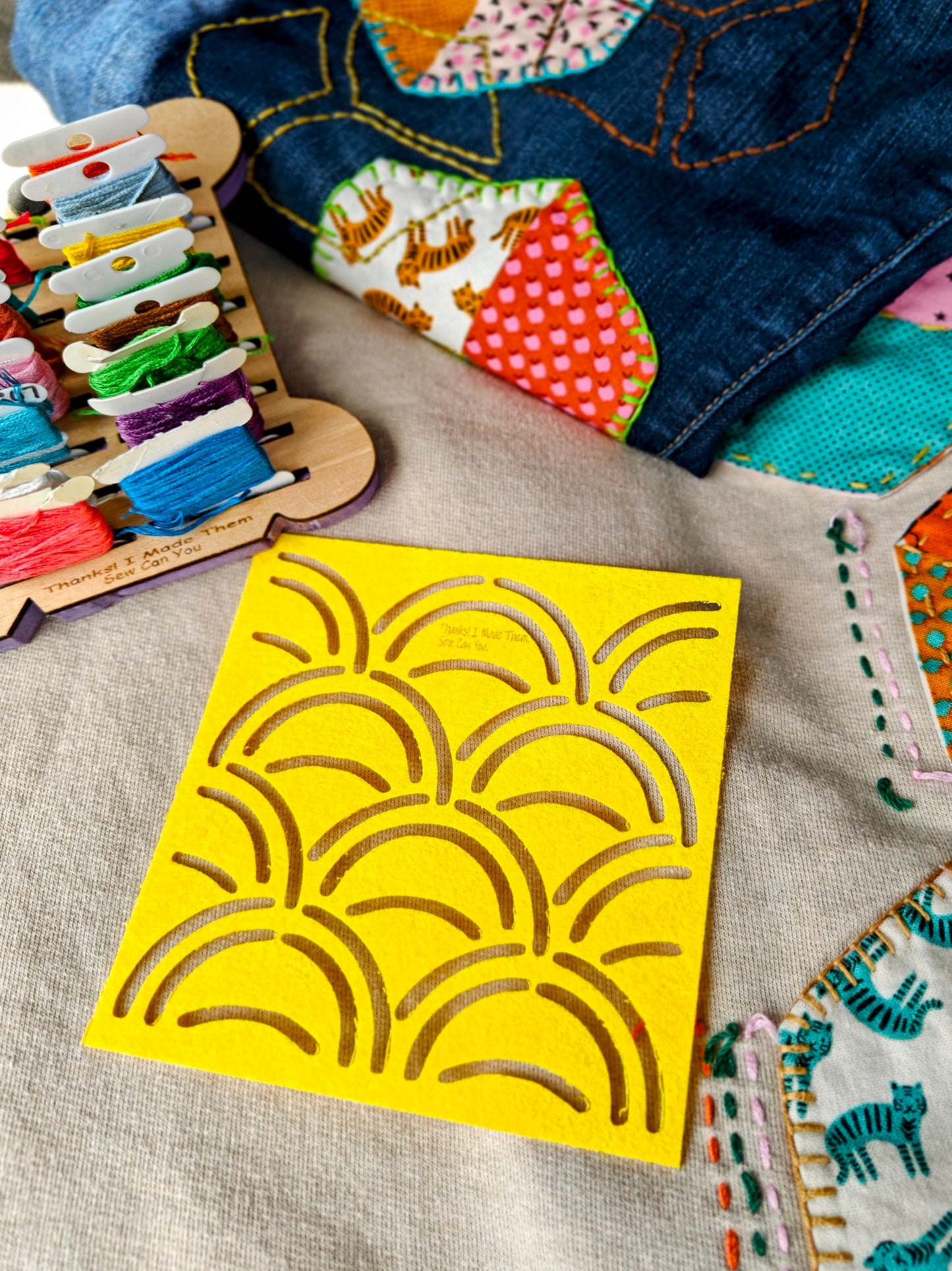 Felt stencils for Sashiko and Visible Mending
