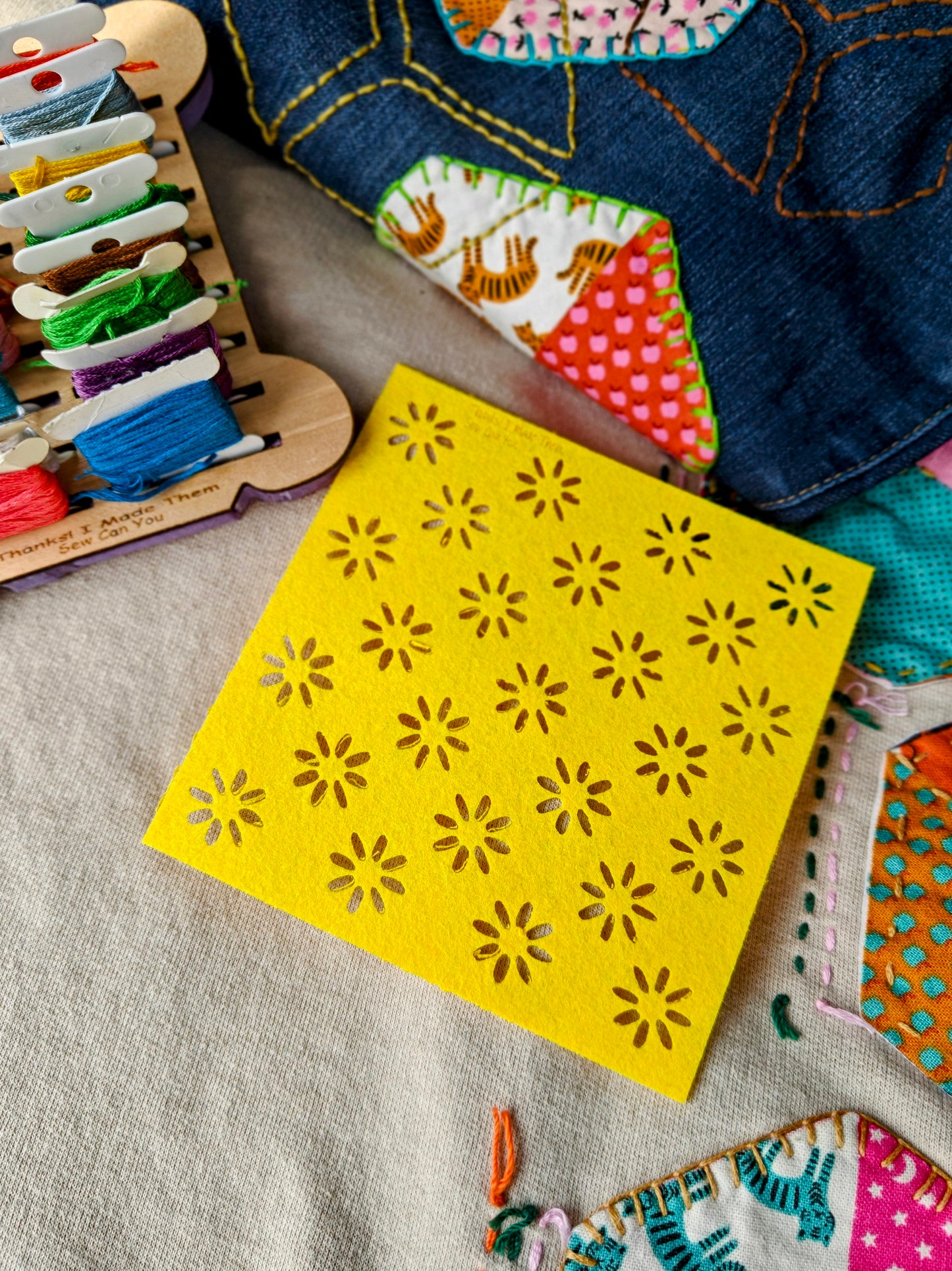 Felt stencils for Sashiko and Visible Mending
