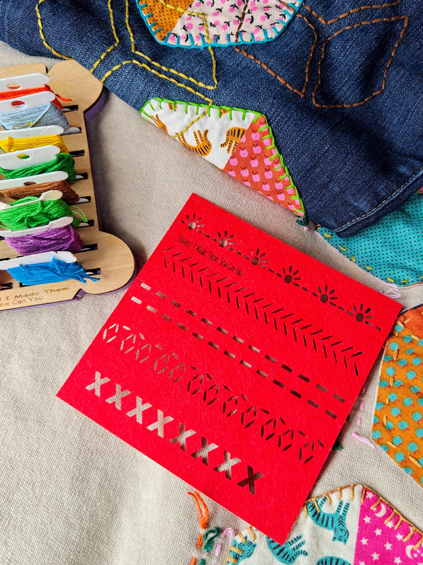 Felt stencils for Sashiko and Visible Mending