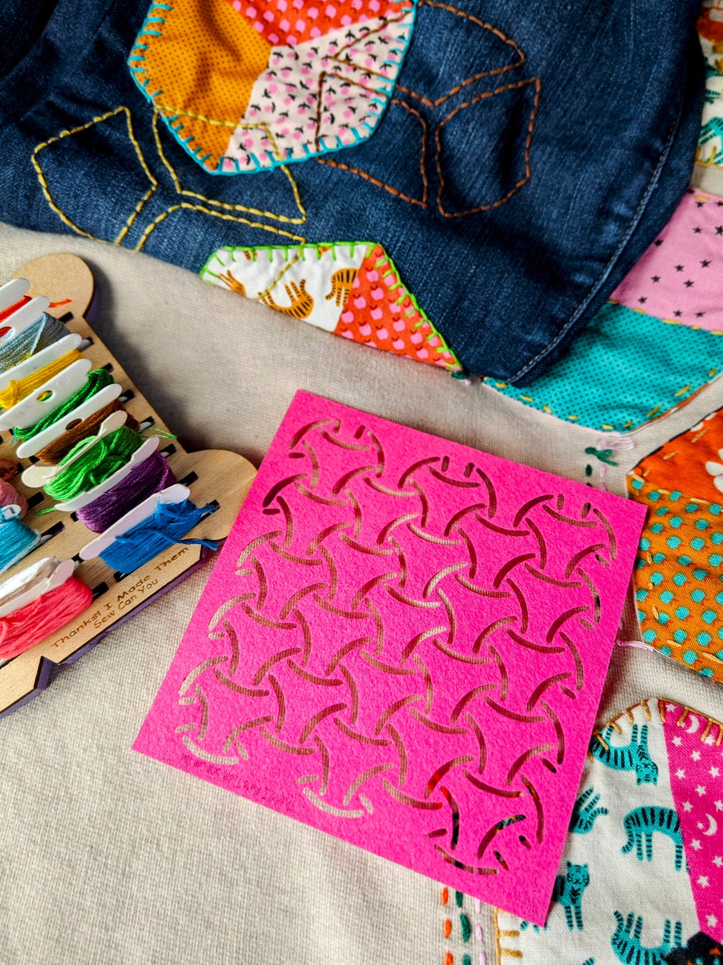 Felt stencils for Sashiko and Visible Mending