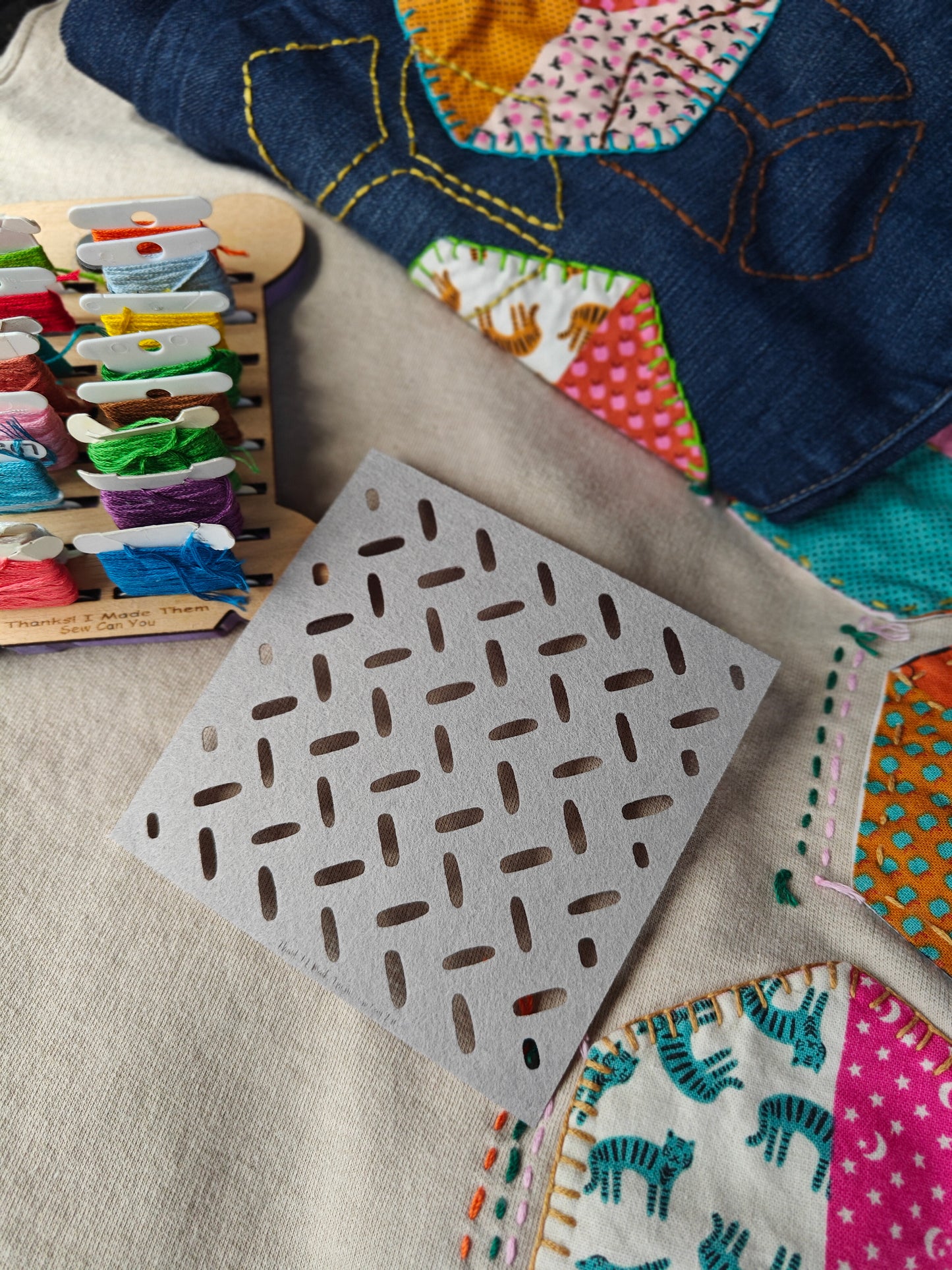 Felt stencils for Sashiko and Visible Mending