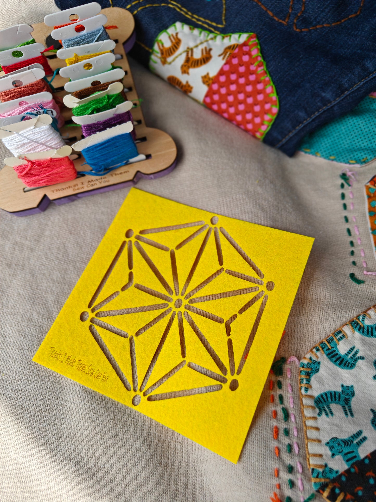 Felt stencils for Sashiko and Visible Mending