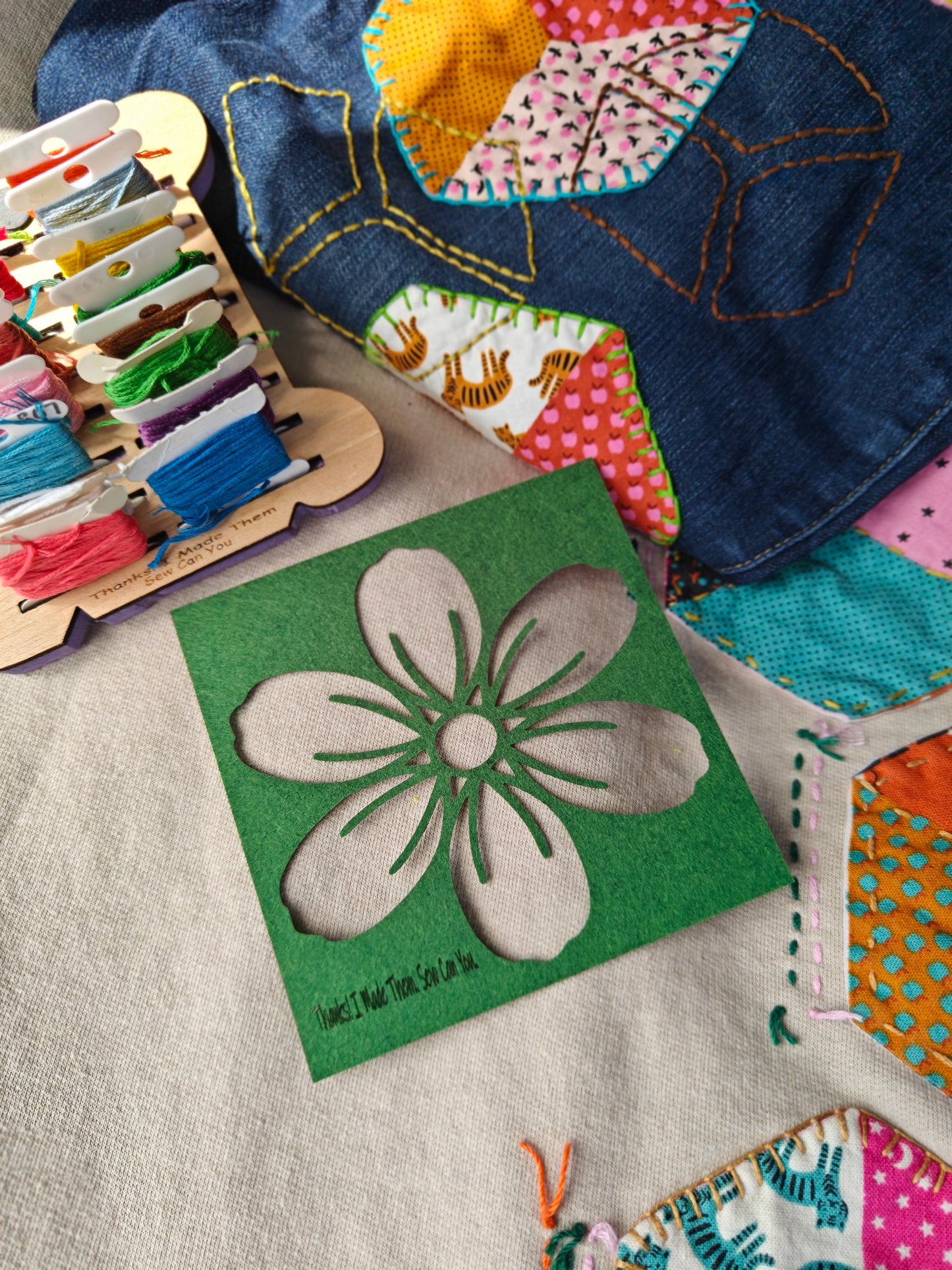 Felt stencils for Sashiko and Visible Mending