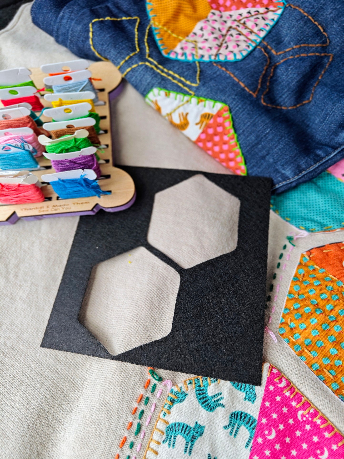 Felt stencils for Sashiko and Visible Mending