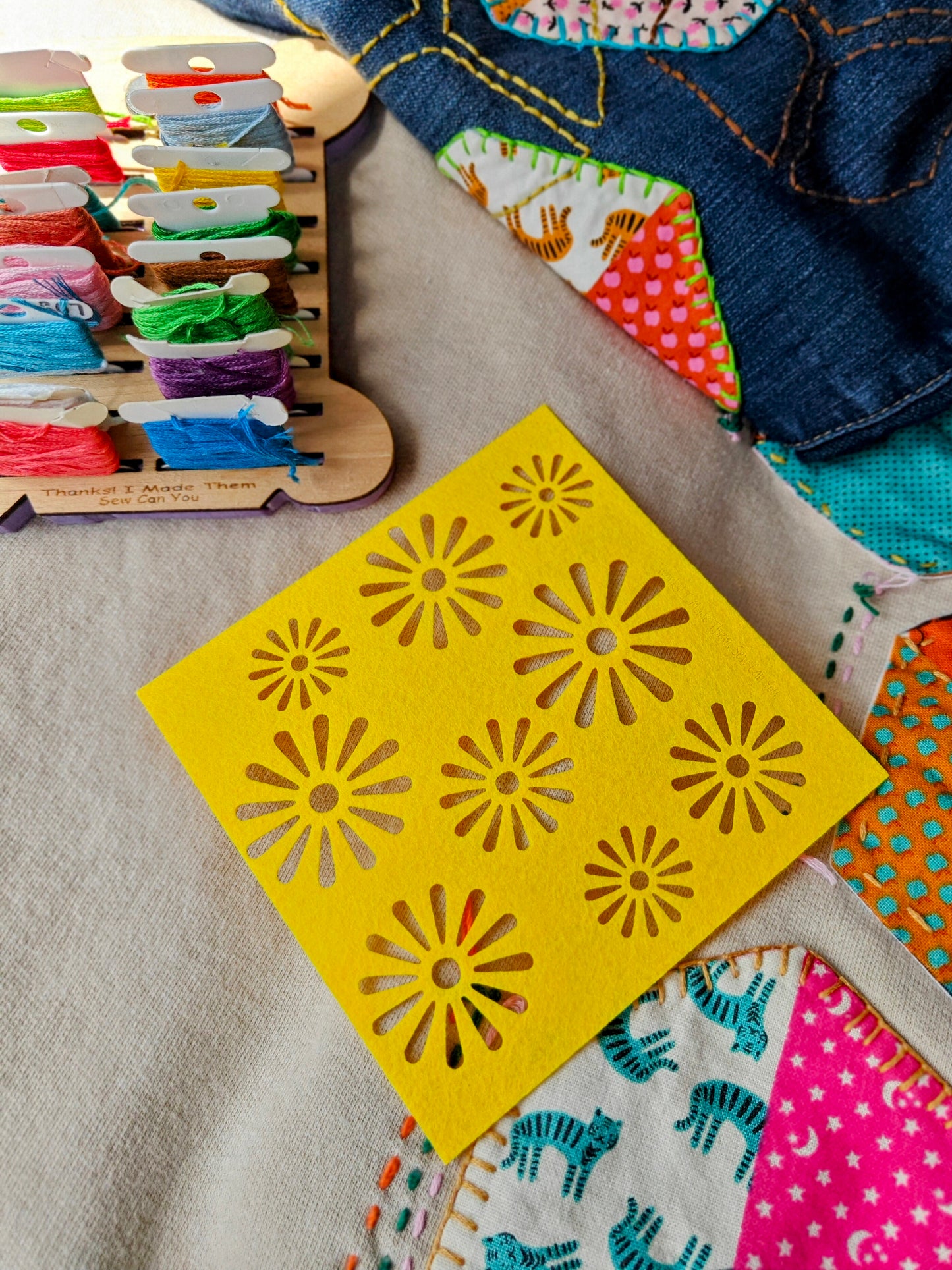 Felt stencils for Sashiko and Visible Mending