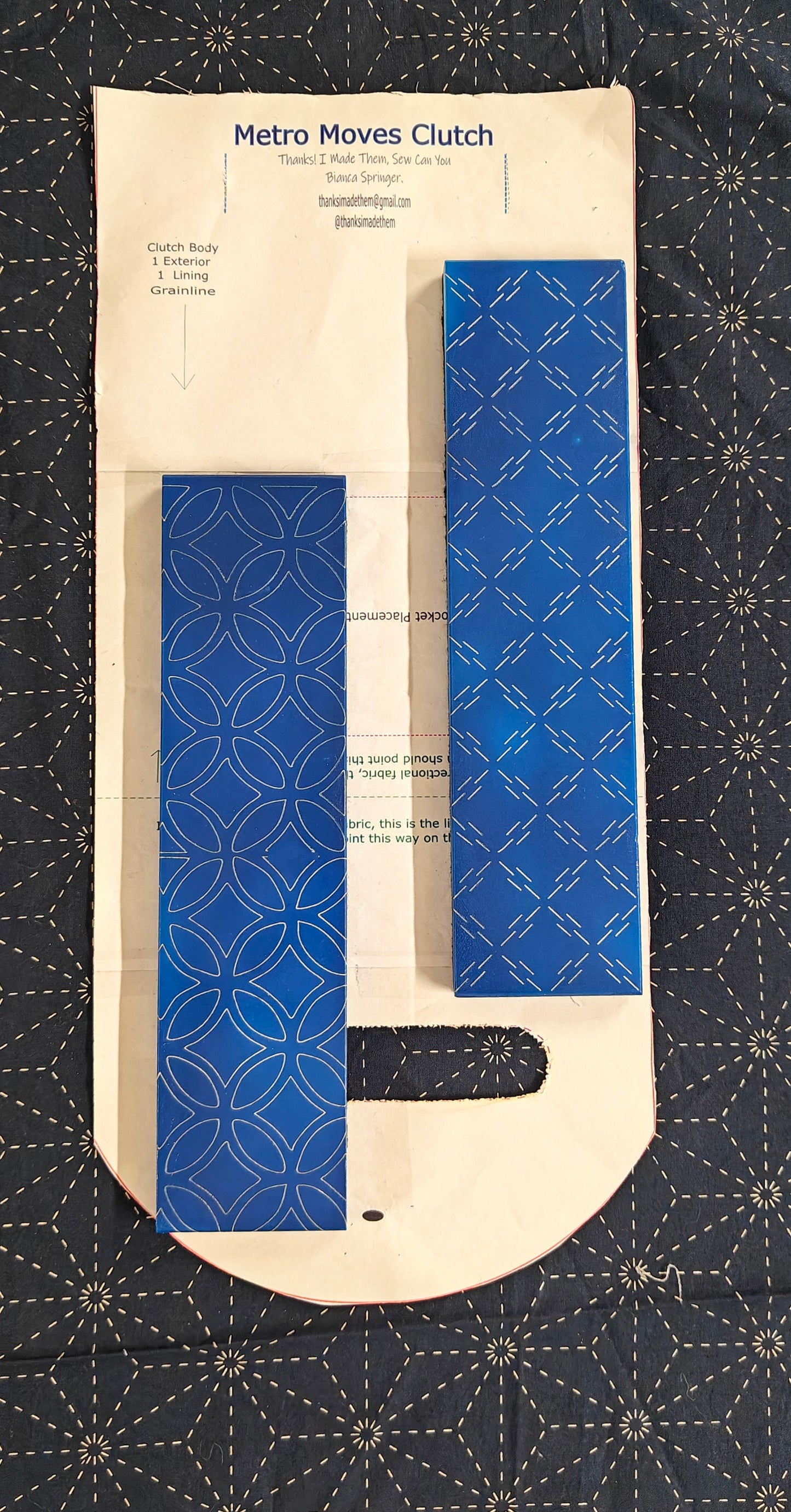 Sashiko-Inspired Laser-Cut Sewing Pattern Weights