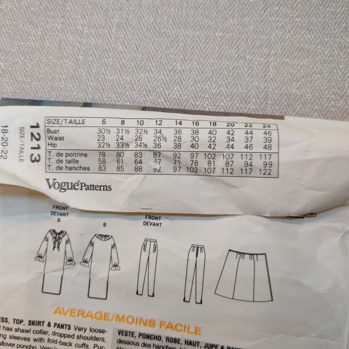 Vogue 1213 size 18-20-22