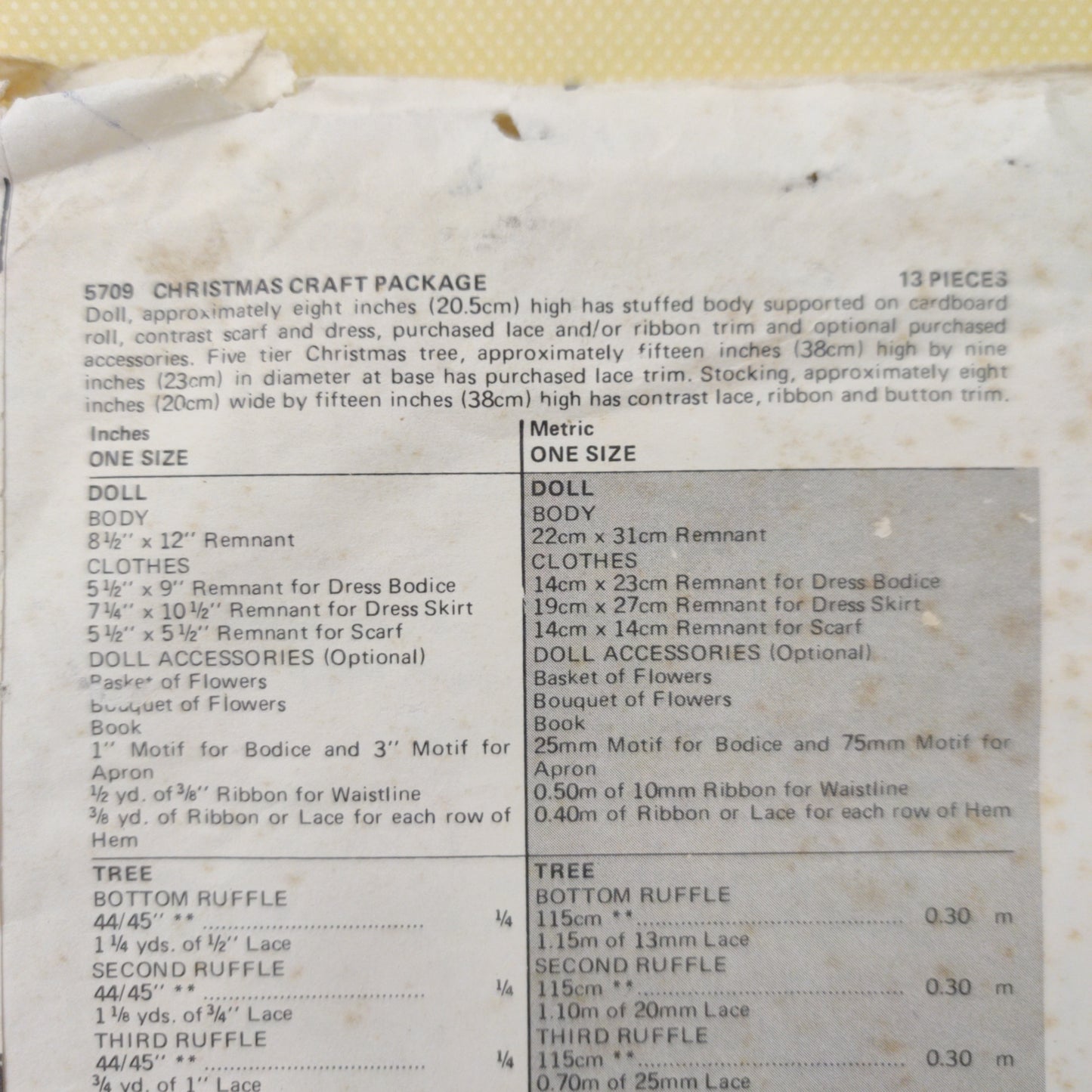 Butterick Christmas Craft Package