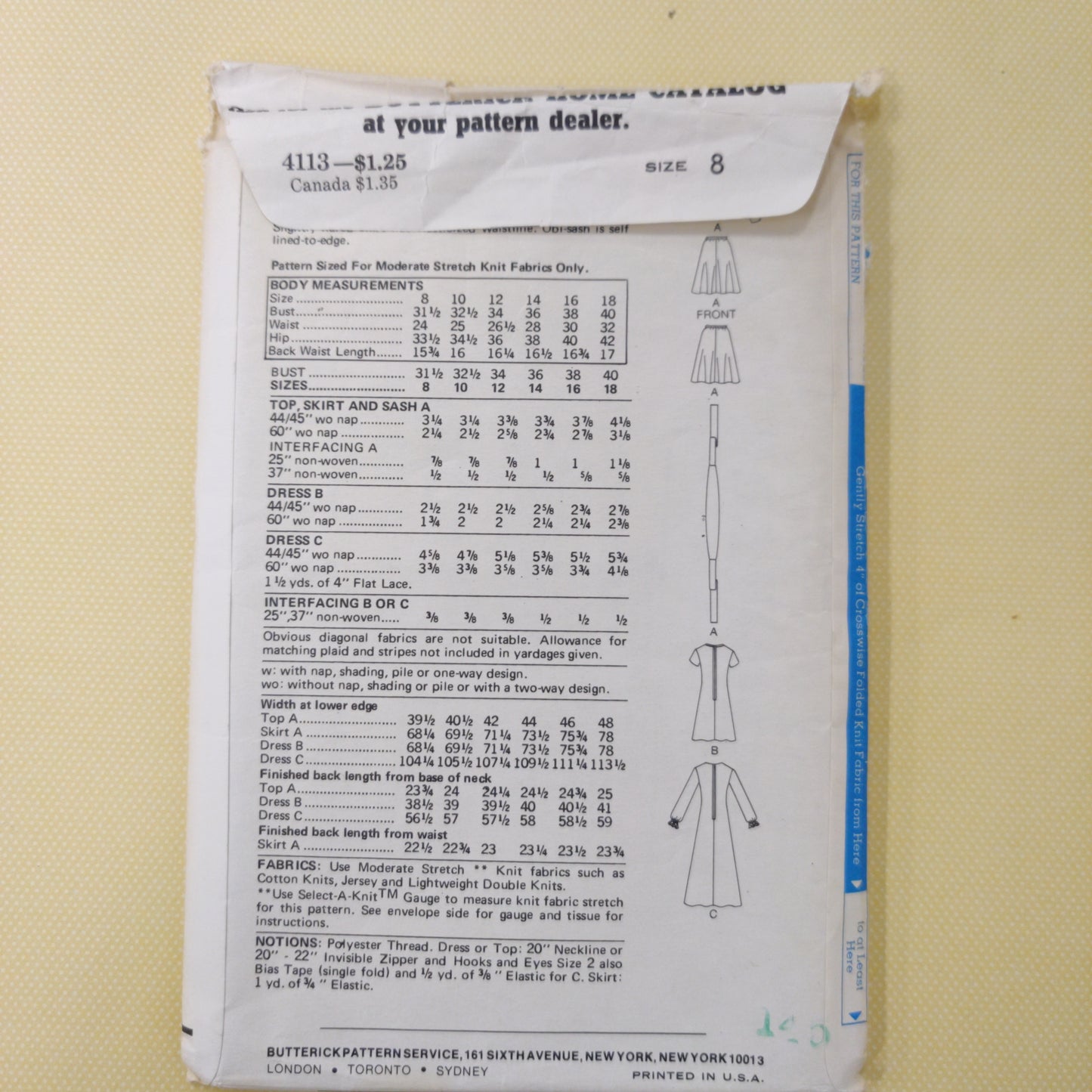 Butterick 4113 Size 8