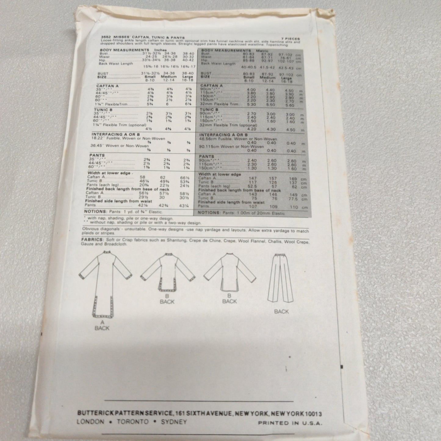 Butterick 3552 Size 10