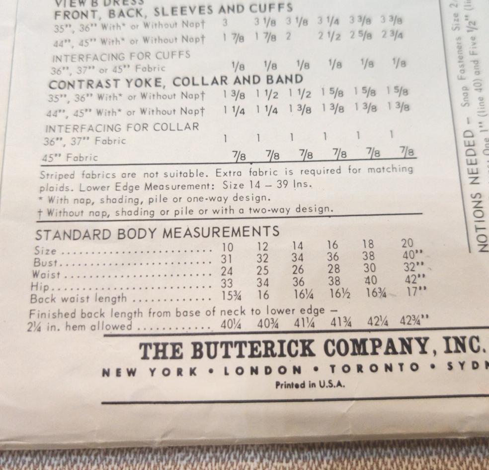 Butterick 4456 Size 18 Bust 38