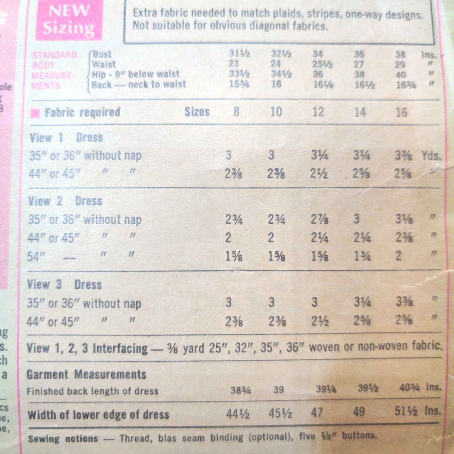 Simplicity 8029 Size 14 Bust 36