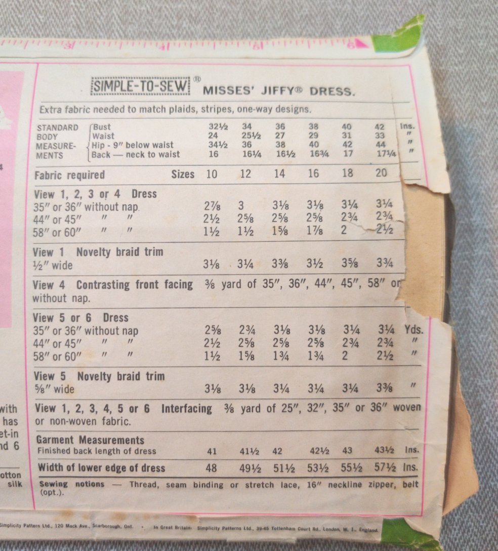 Simplicity 8406 Size 14 Bust 36