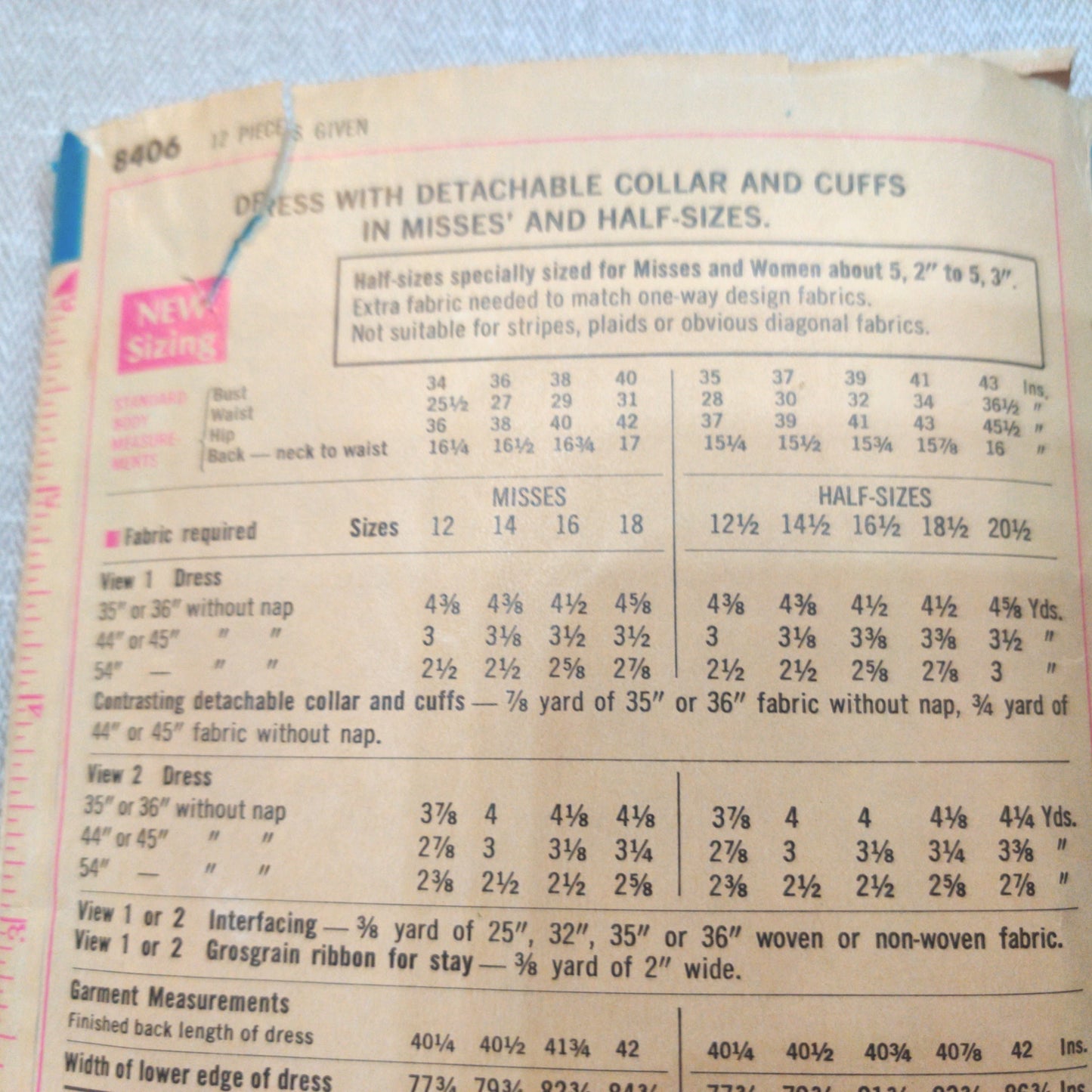 Simplicity 8406 Size 14 Bust 36