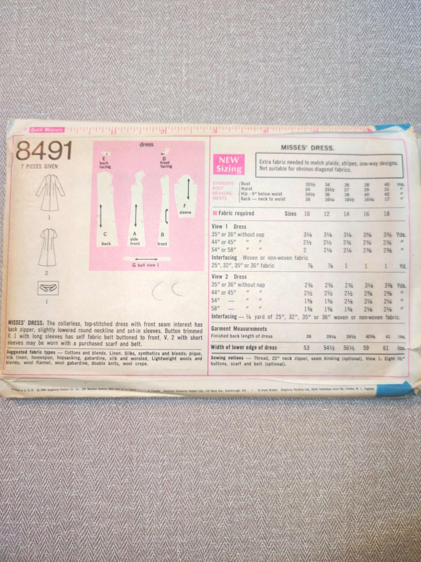 Simplicity 8491 Size 14 Bust 36