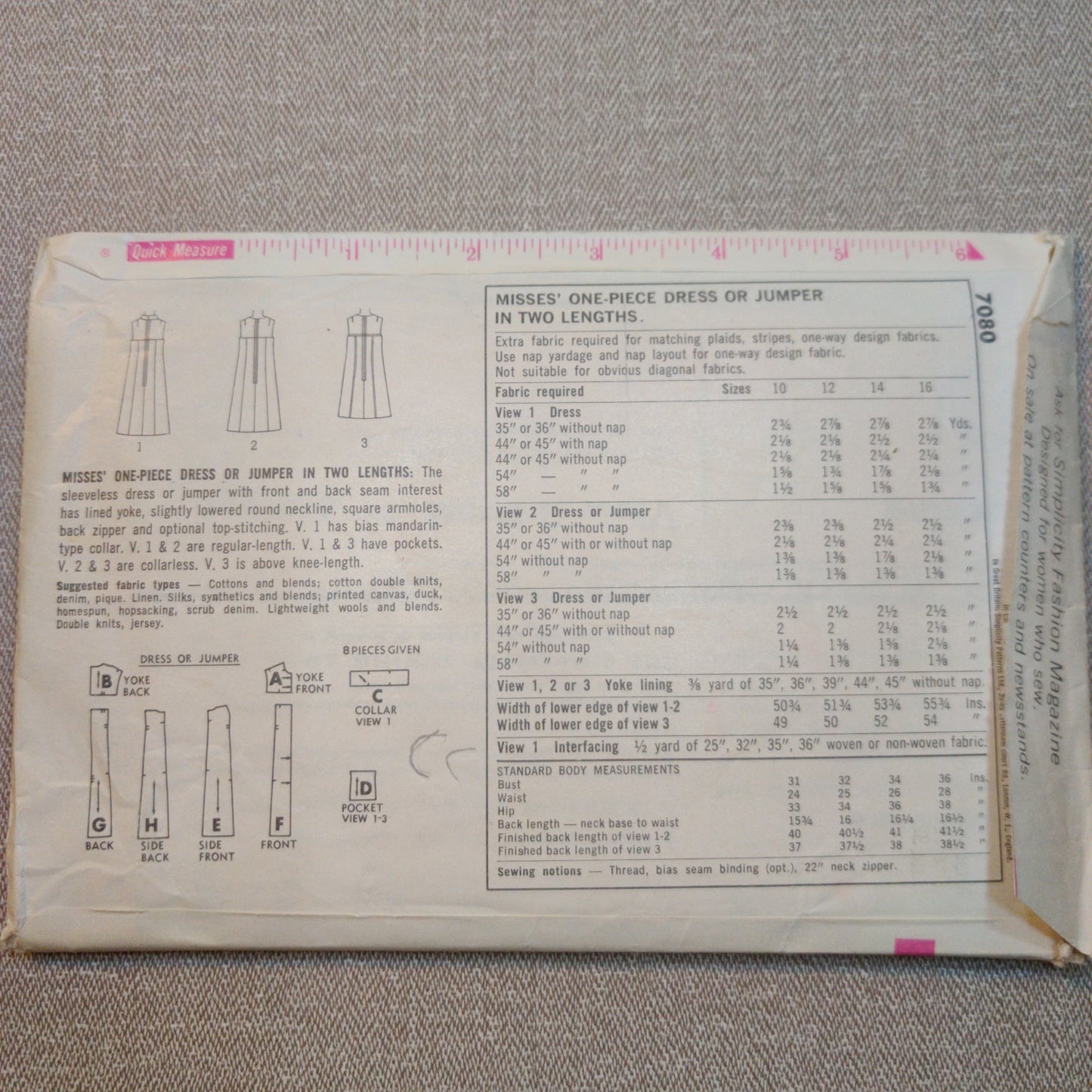 Simplicity 7080 Size 12 Bust 32