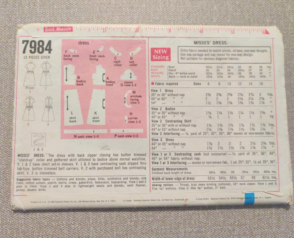 Simplicity 7984 Size 12 Bust 34