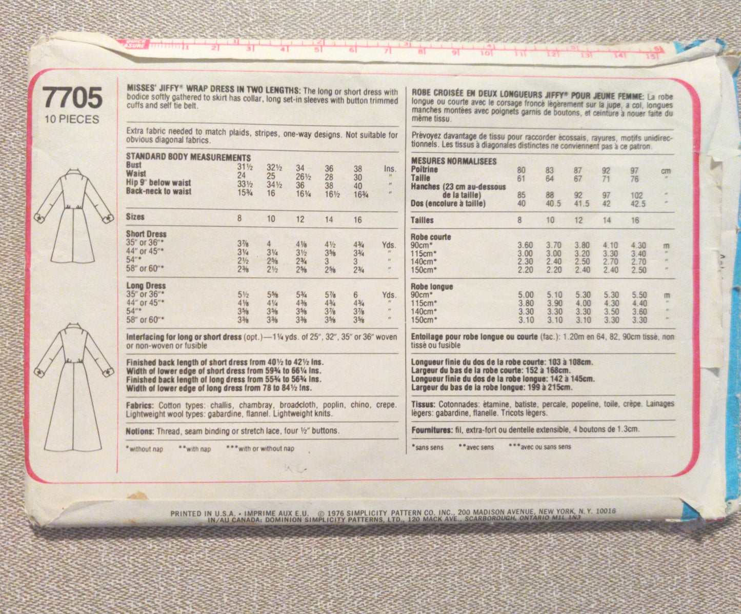 Simplicity 7705 Size 12 Bust 34