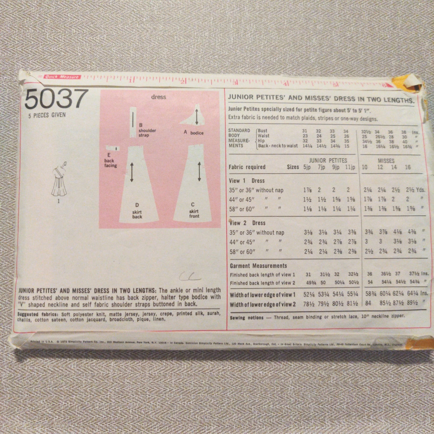 Simplicity 5037 Size 11 jp  Bust 34