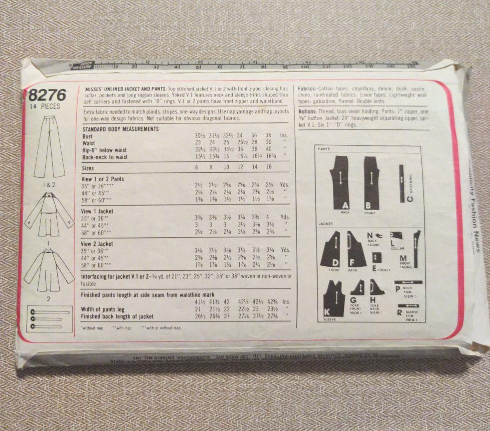 Simplicity 8276 Size 14 Bust 36