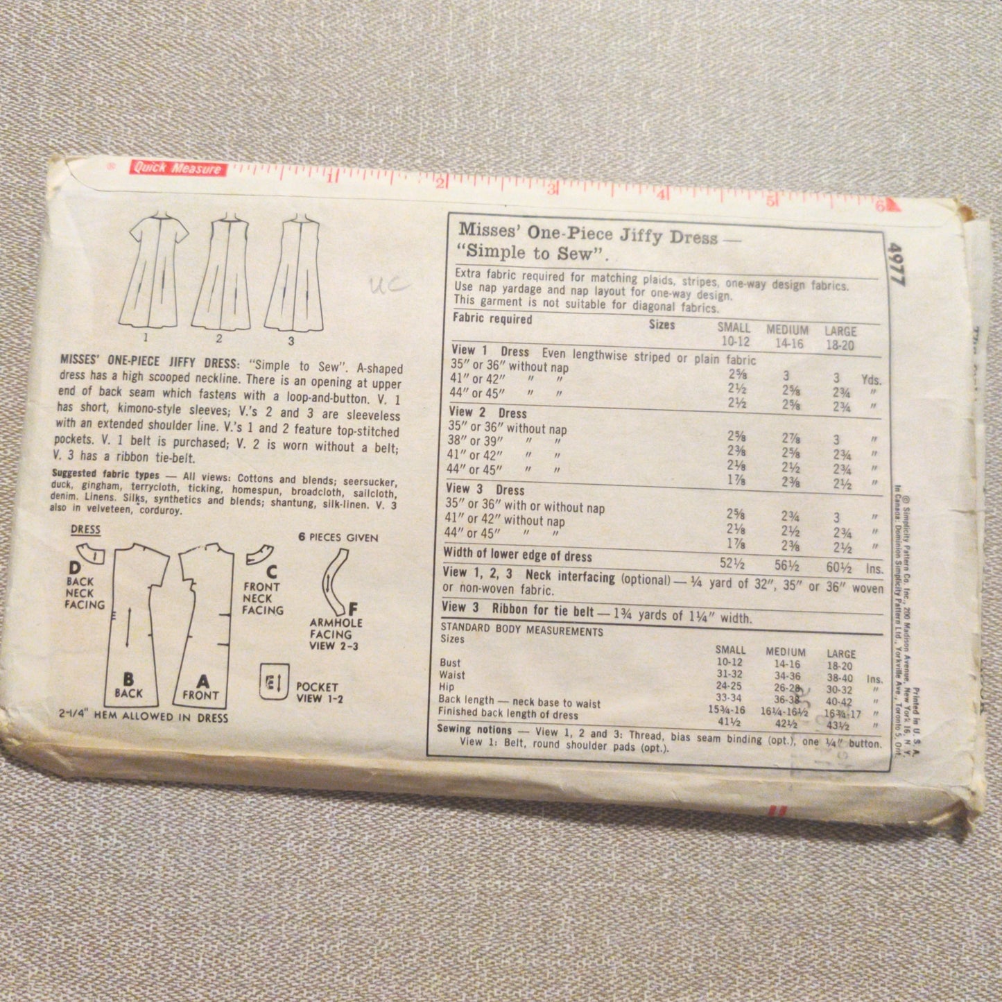 Simplicity 4977 Size 14-16 Bust 34-36