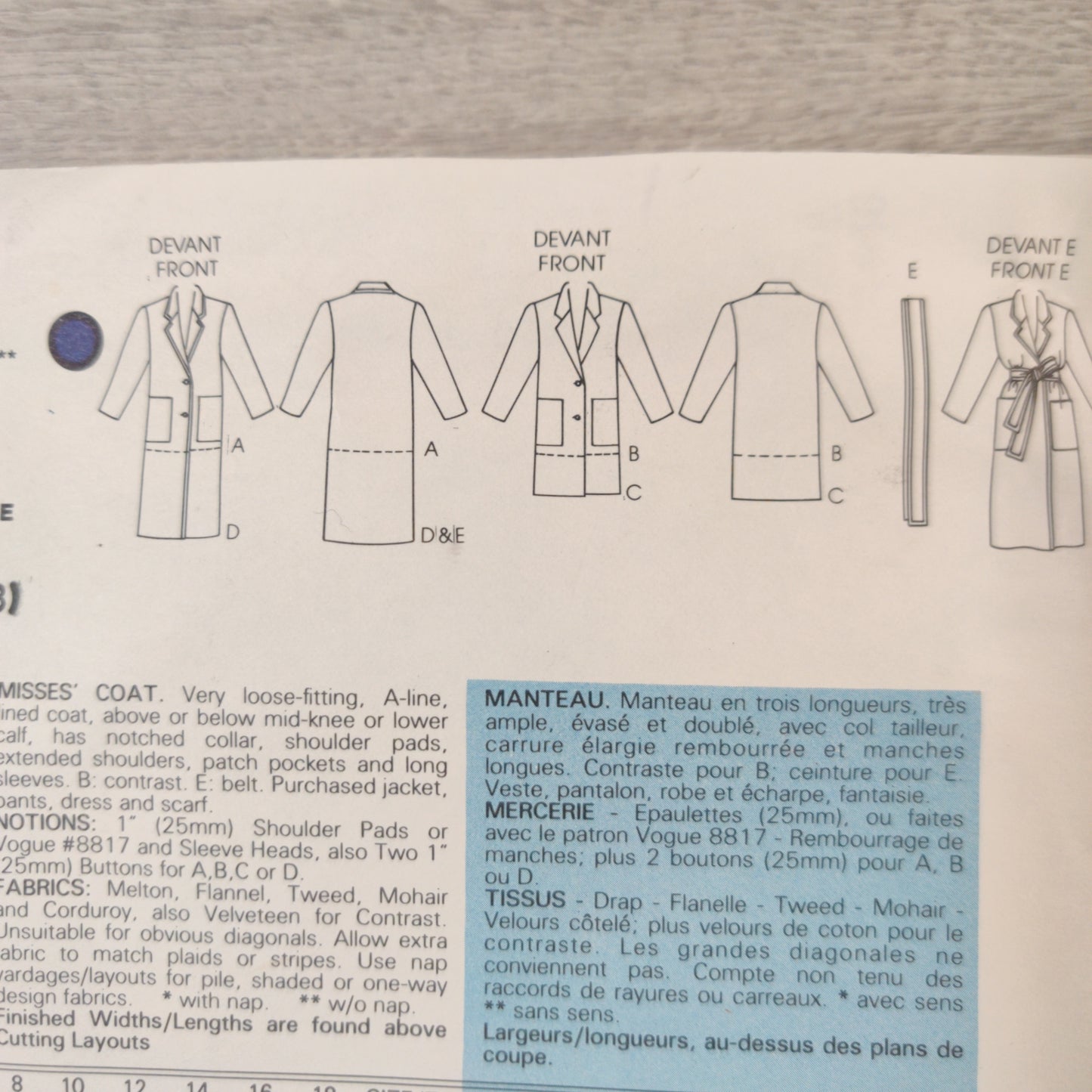 Vogue 1446 Size 14-16-18