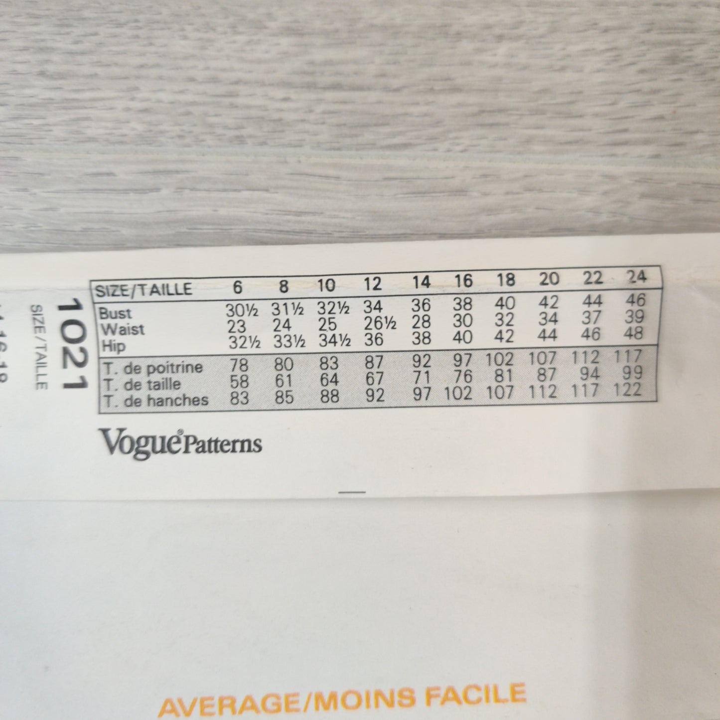 Vogue 1021 Size 14-16-18 Anne Klein II