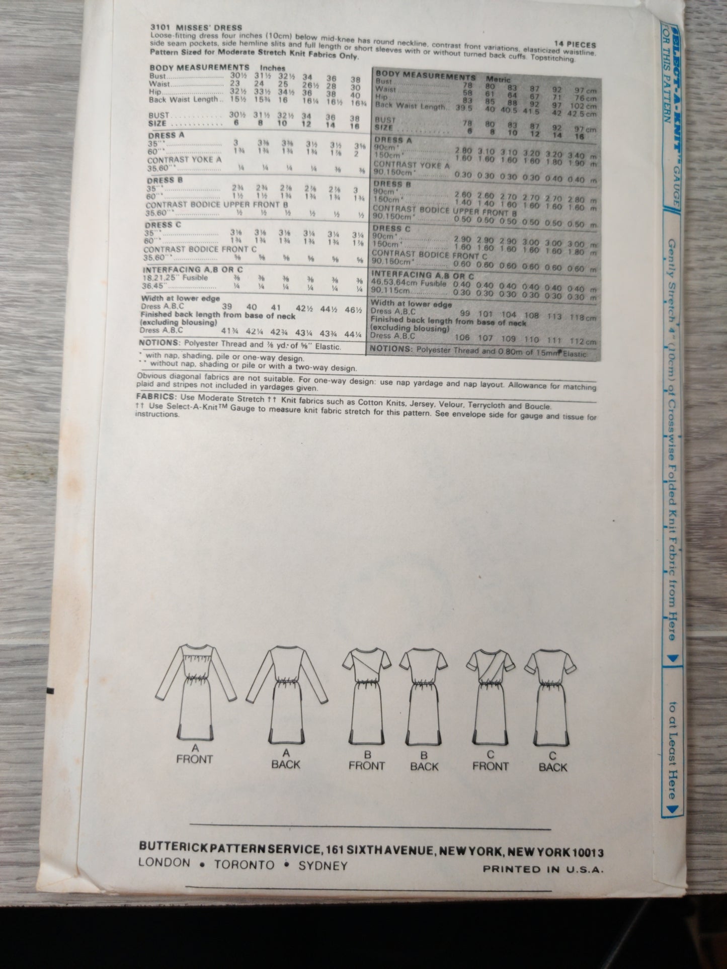 Butterick 3101 Size 6