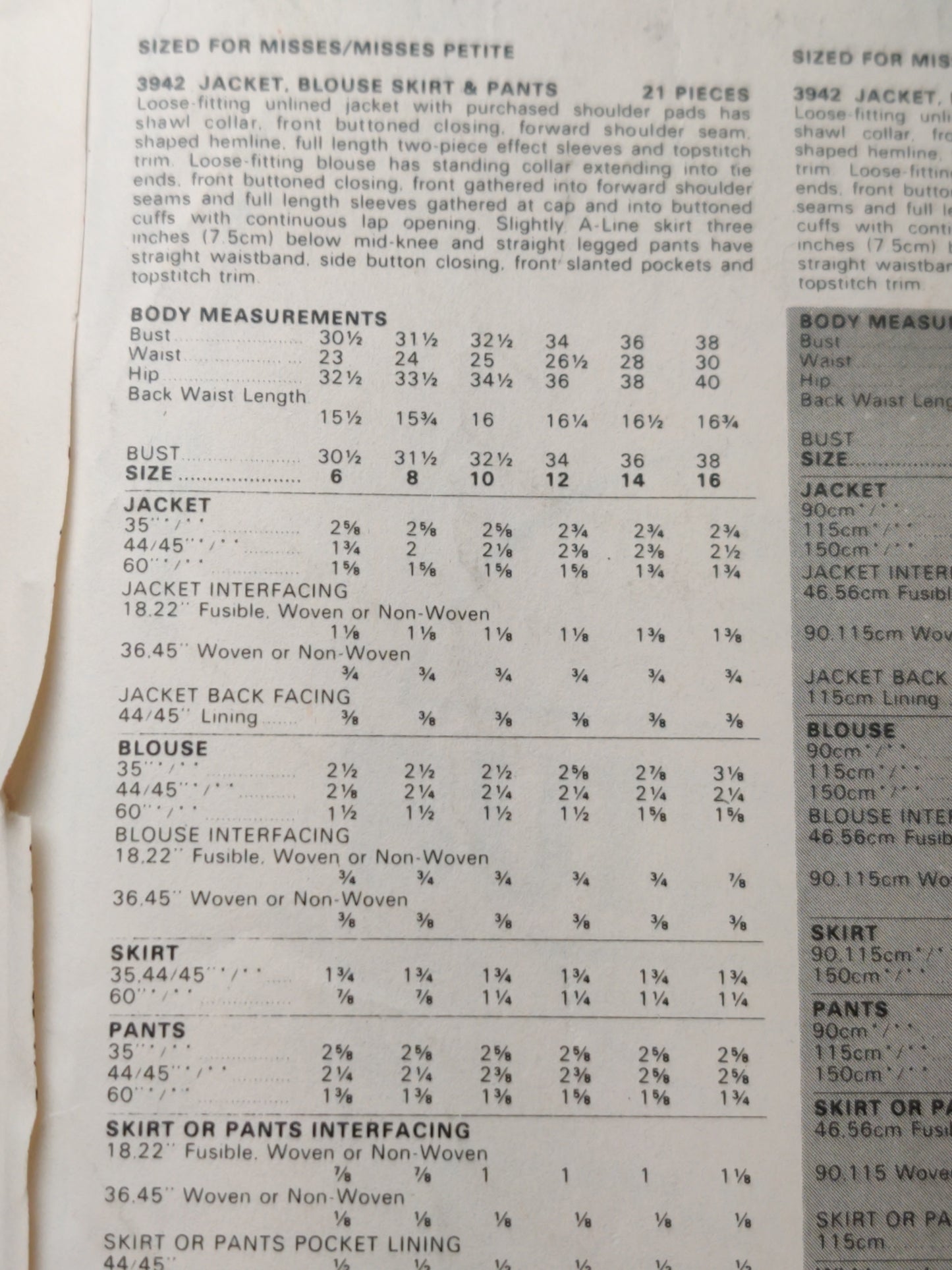 Butterick 3942 Size 6